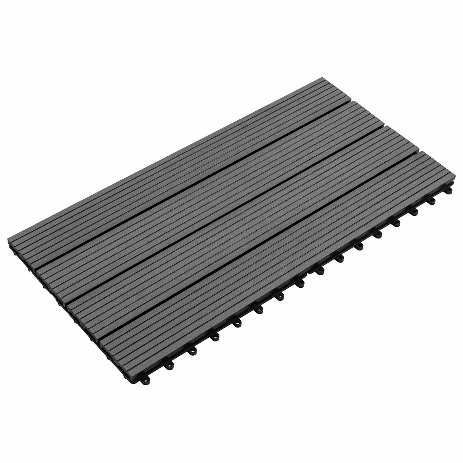 Piastrella per Decking 6 pz Grigio 60 x 30 cm WPC