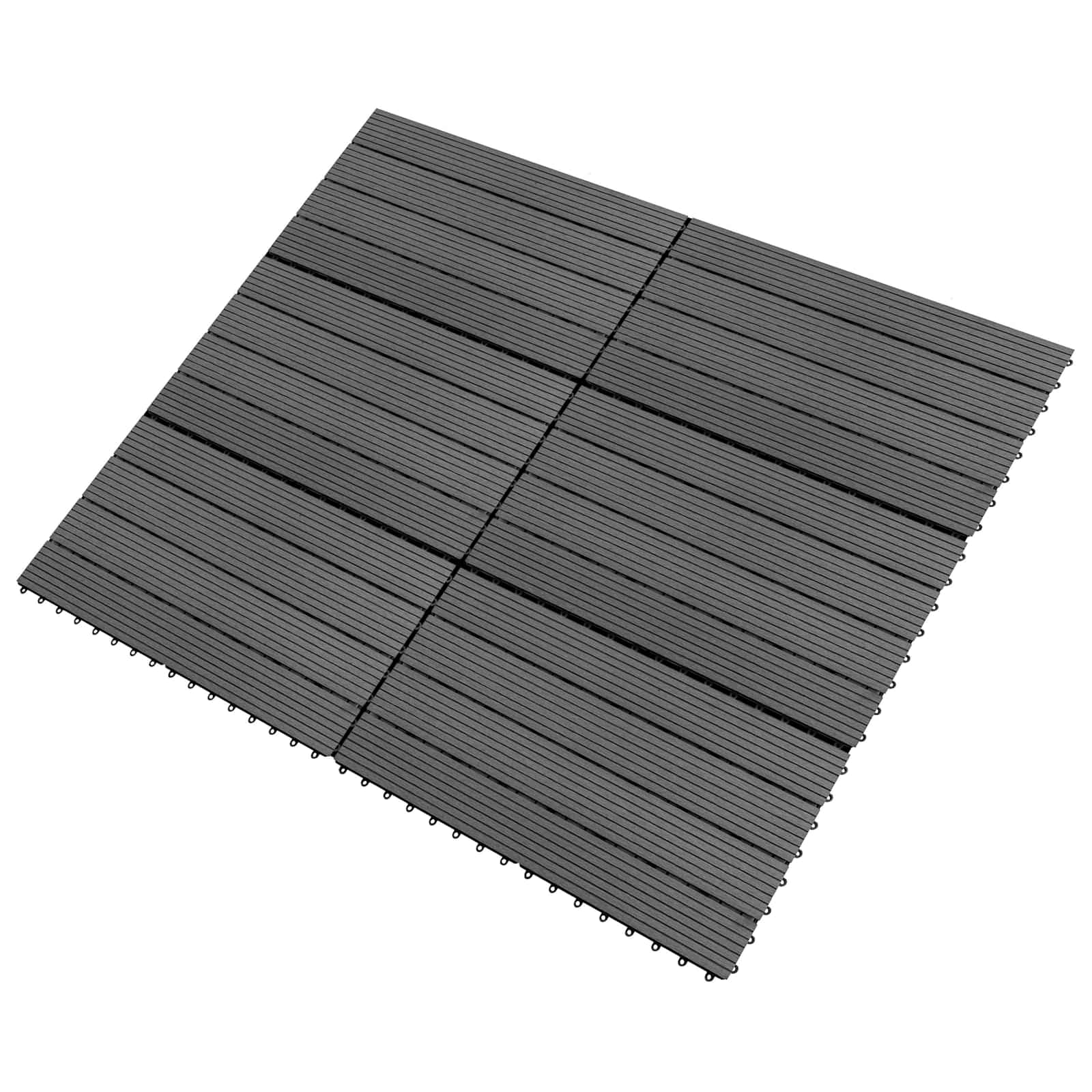 Piastrella per Decking 6 pz Grigio 60 x 30 cm WPC