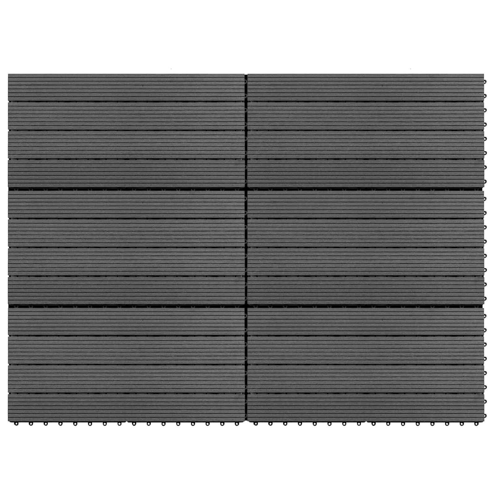 Piastrella per Decking 6 pz Grigio 60 x 30 cm WPC