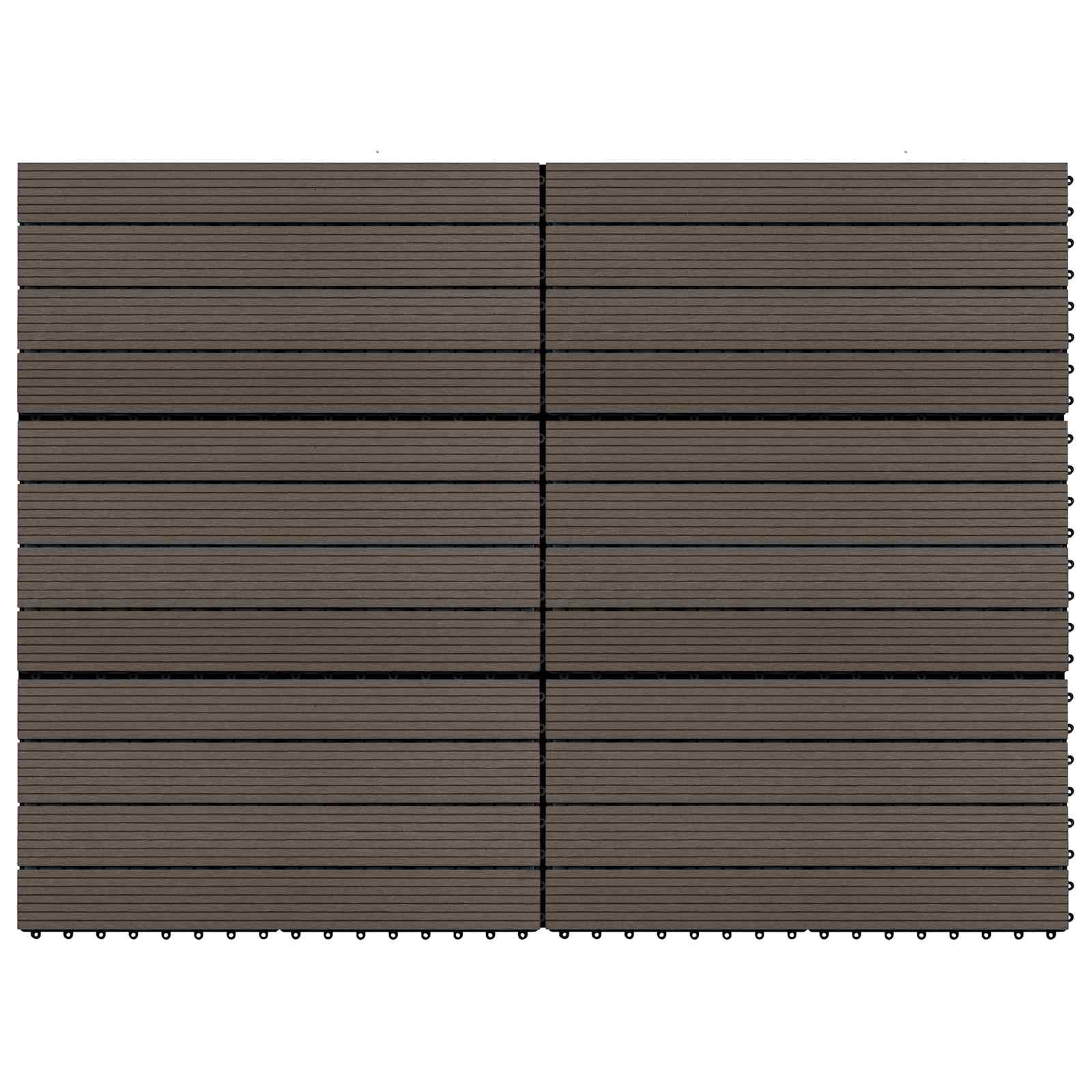 Piastrella per Decking 6 pz Marrone Scuro 60 x 30 cm WPC