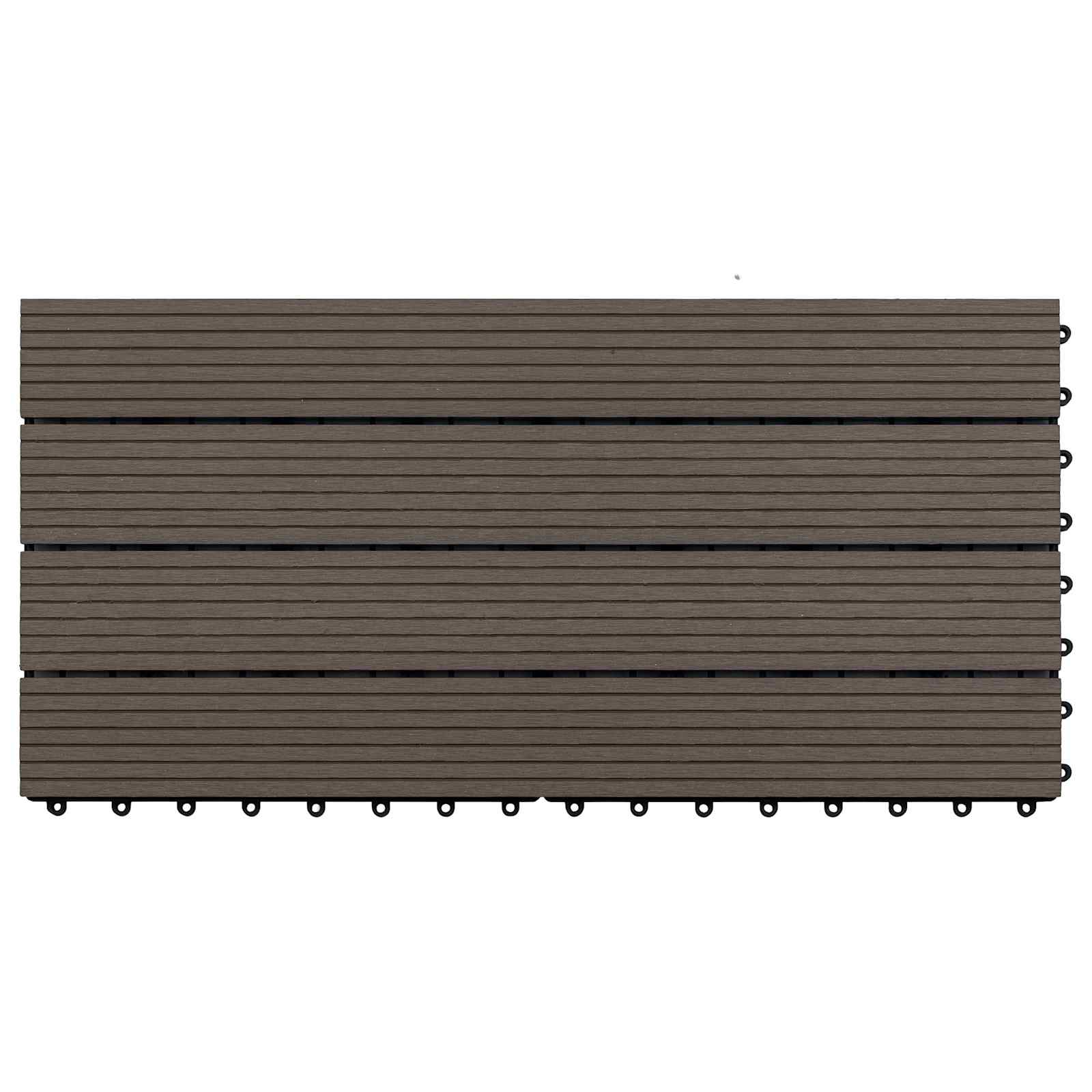 Piastrella per Decking 6 pz Marrone Scuro 60 x 30 cm WPC