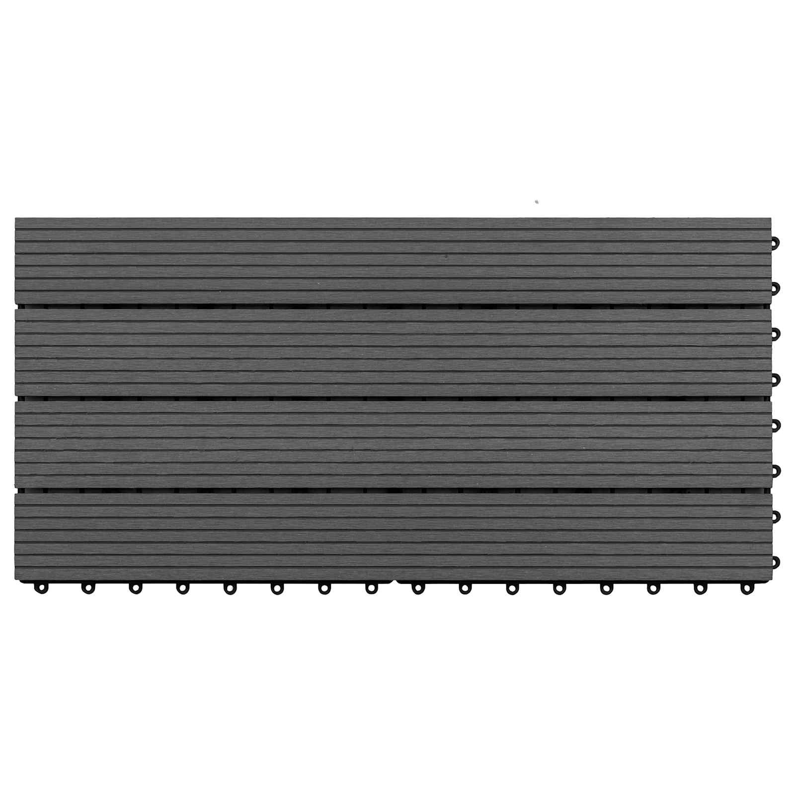 Piastrella per Decking 6 pz Nero 60 x 30 cm WPC