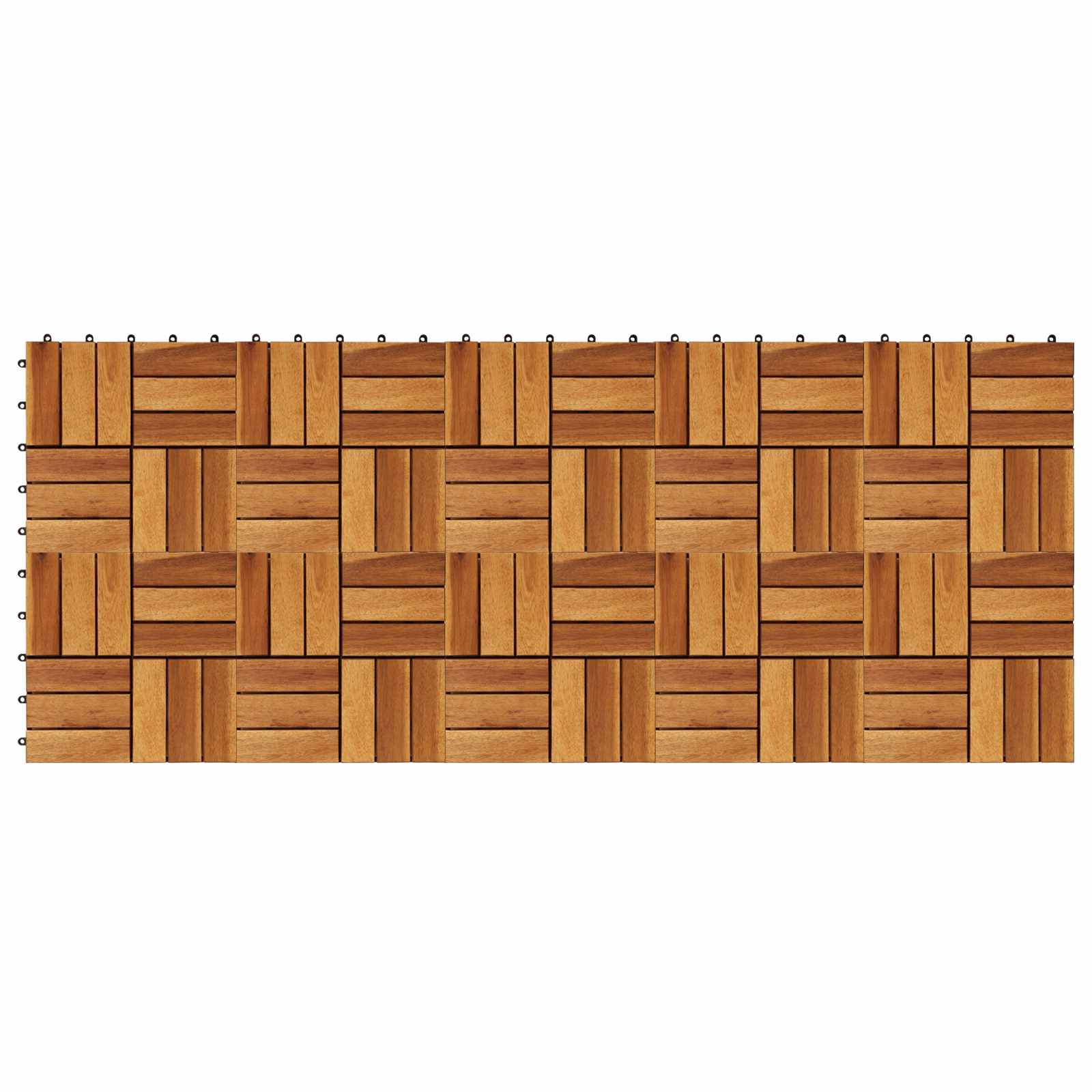 Piastrella per Decking 10 pz Marrone 30 x 30 cm Legno di Acacia