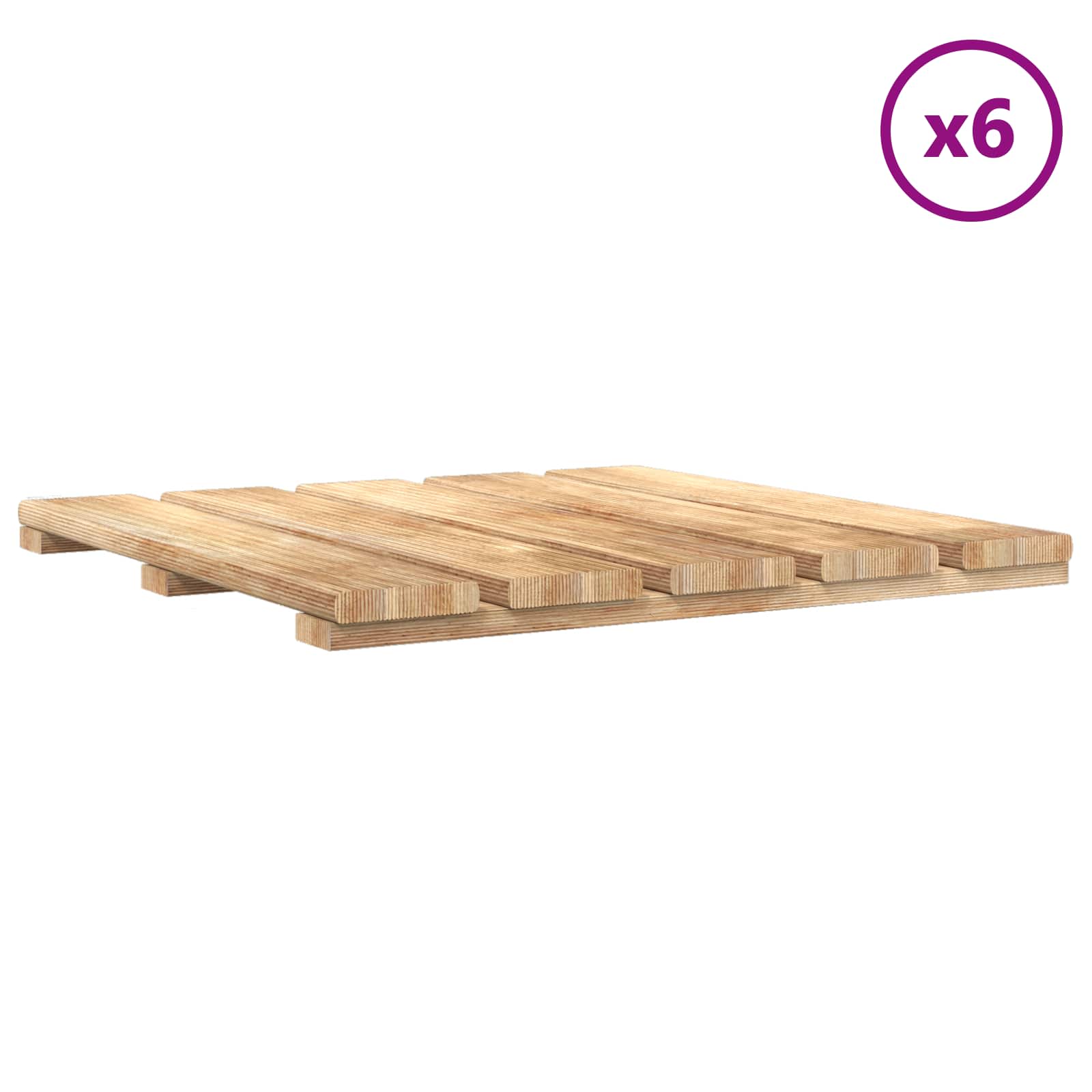 Piastrella per Decking 6 pz Marrone 50 x 50 cm