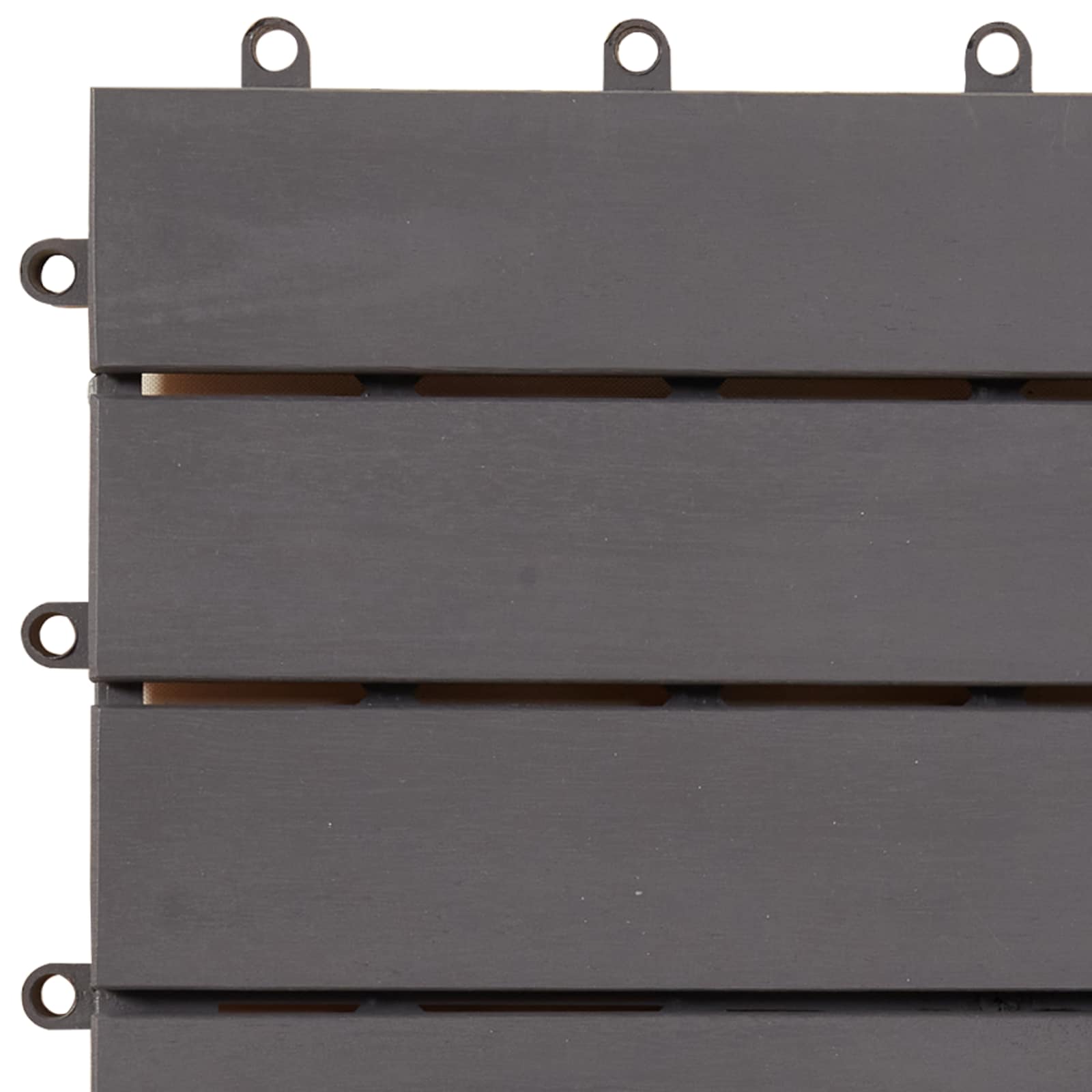 Piastrella per Decking 10 pz Grigio 30 x 30 cm Legno di Acacia