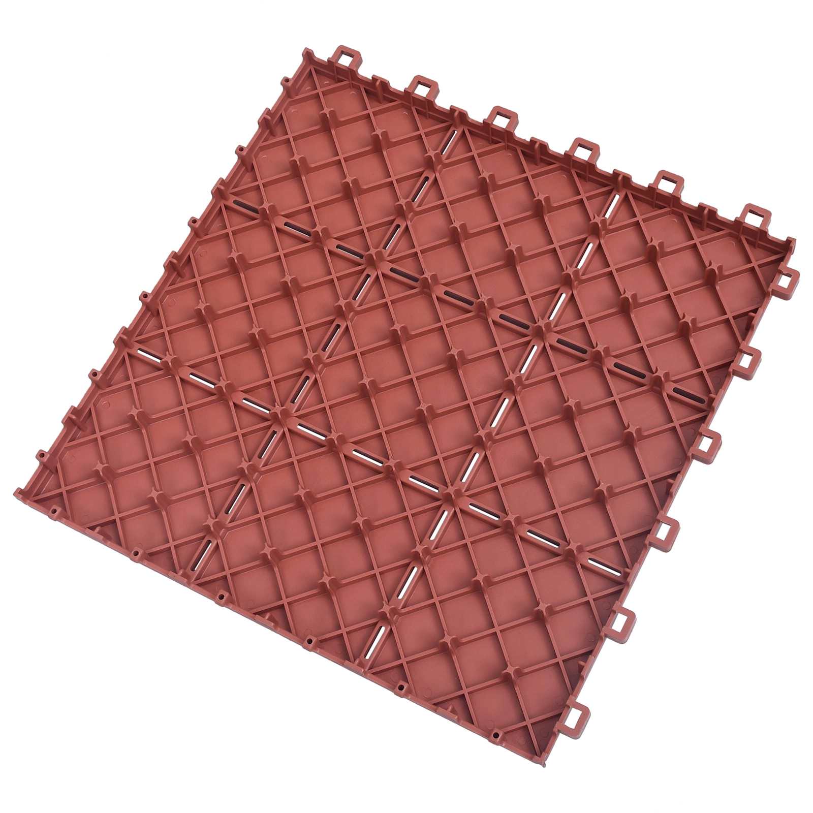 Piastrella per Decking 10 pz Rosso 30,5 x 30,5 x 2,2 cm