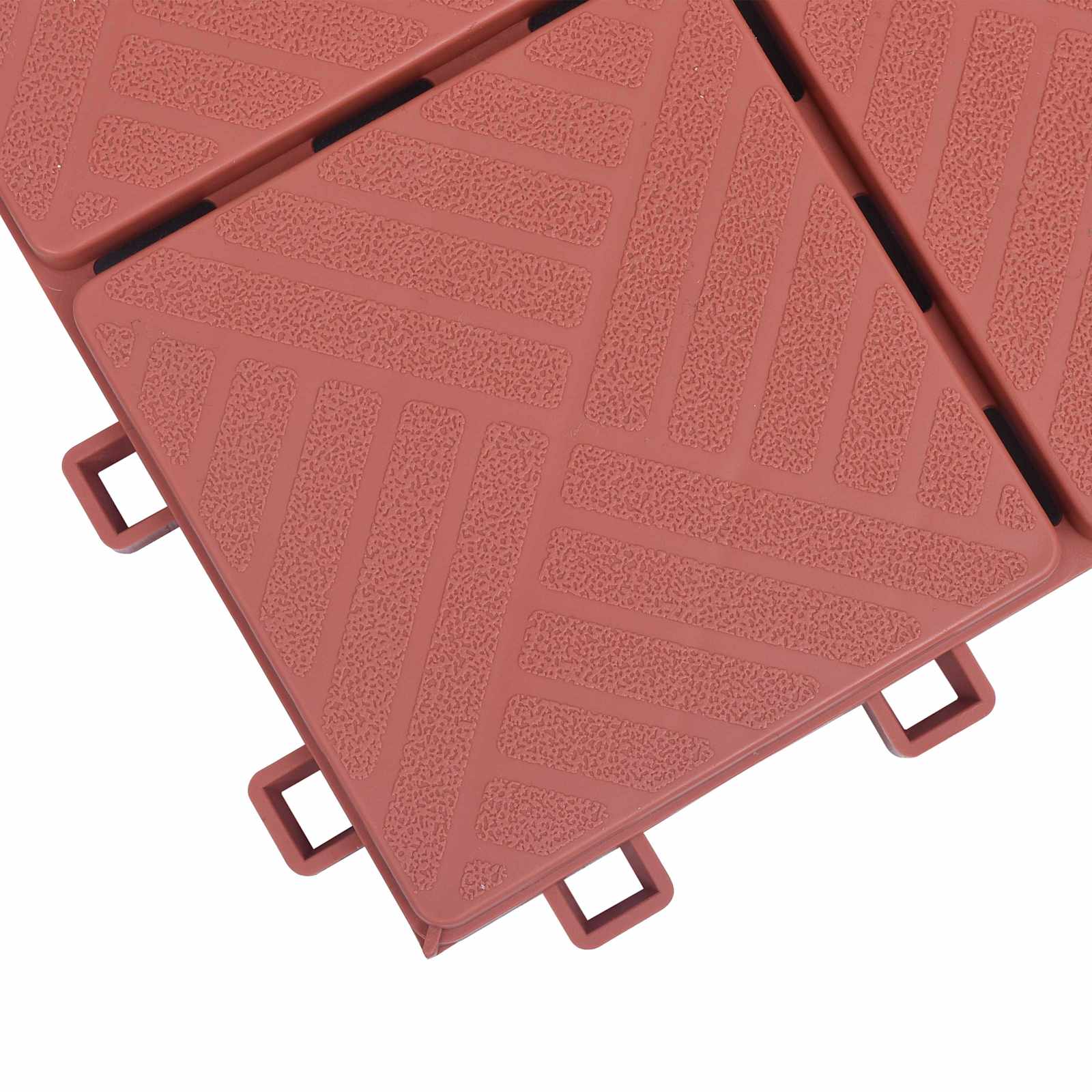 Piastrella per Decking 10 pz Rosso 30,5 x 30,5 x 2,2 cm