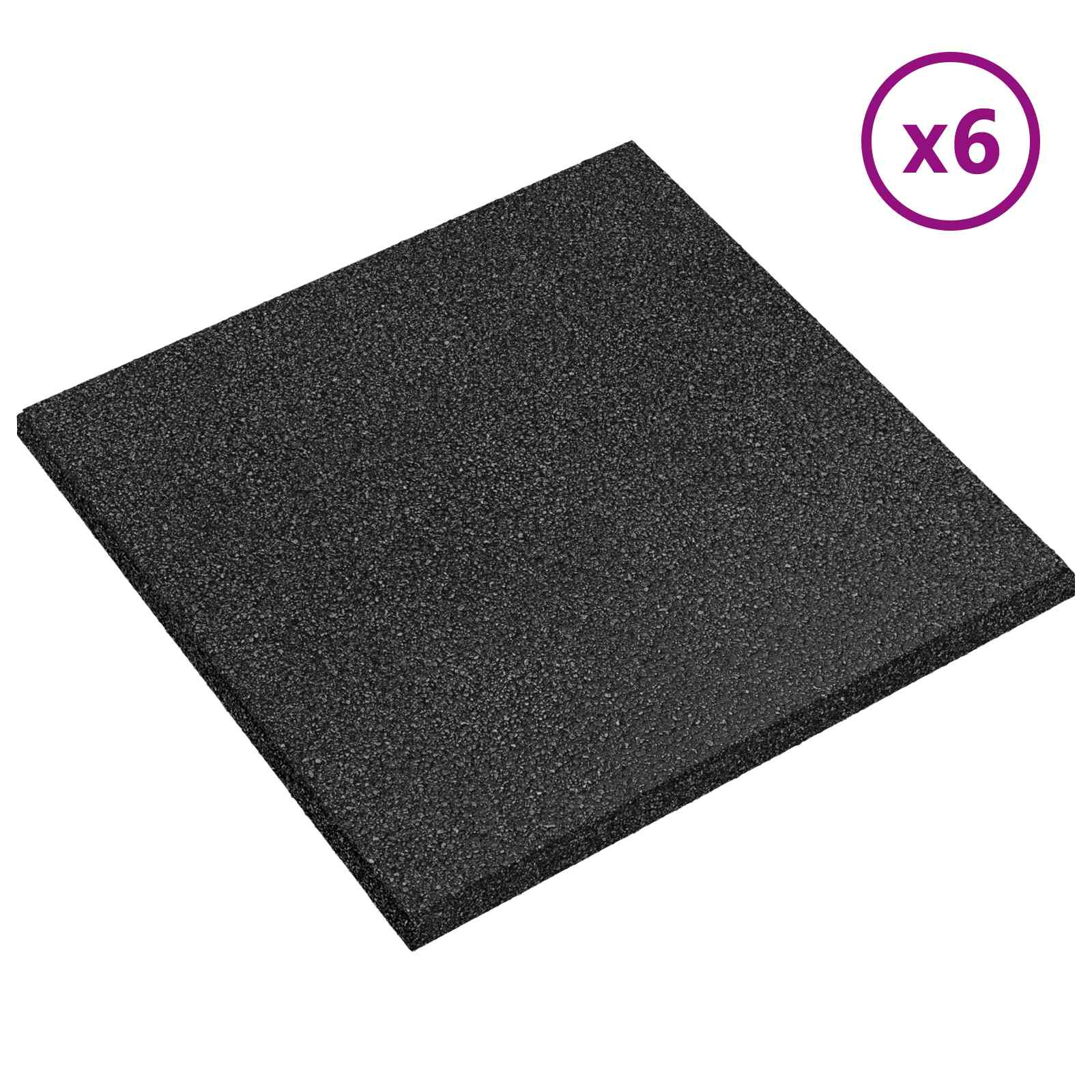 Piastrelle per Protezione dalle Cadute 6 pz Nero 50 x 50 cm