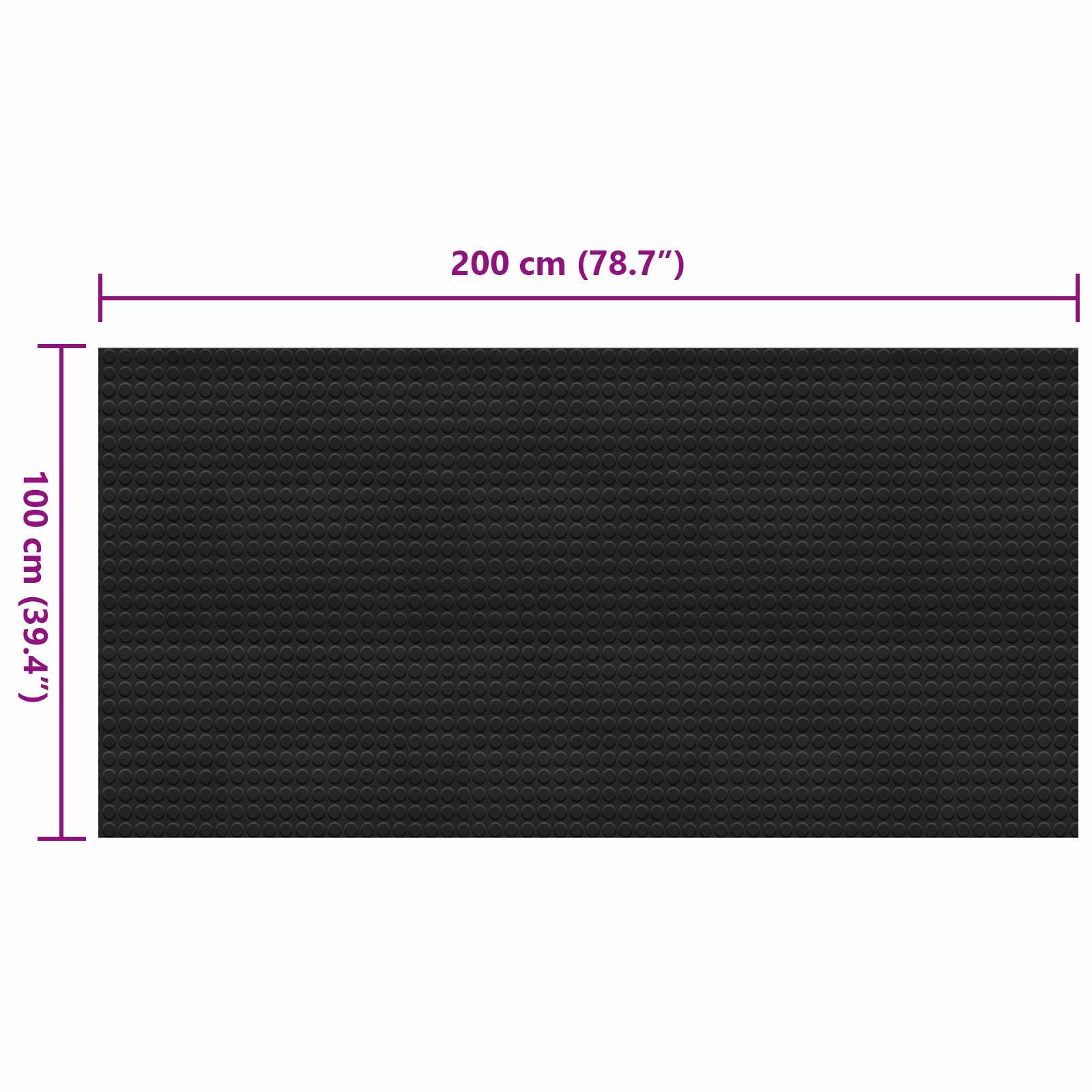 Tappetino a pois Nero 1 x 2 m Gomma