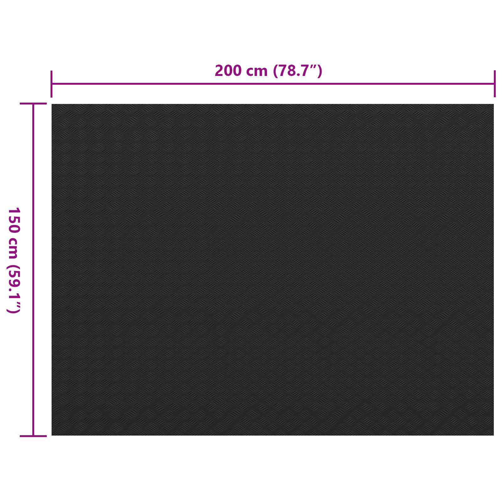Tappeto per pavimento Nero 1,5 x 2 m Gomma