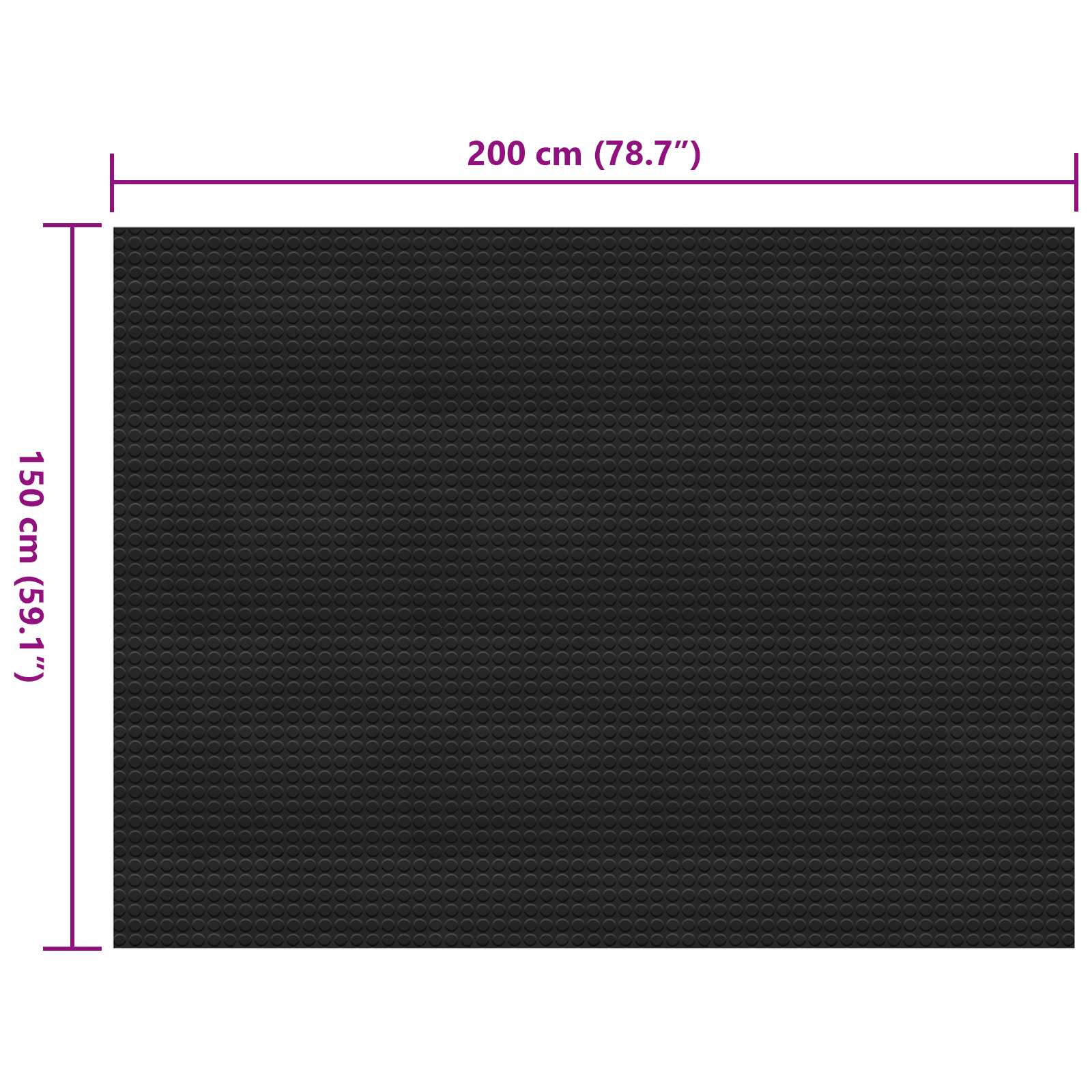Tappeto per pavimento Nero 1,5 x 2 m Gomma