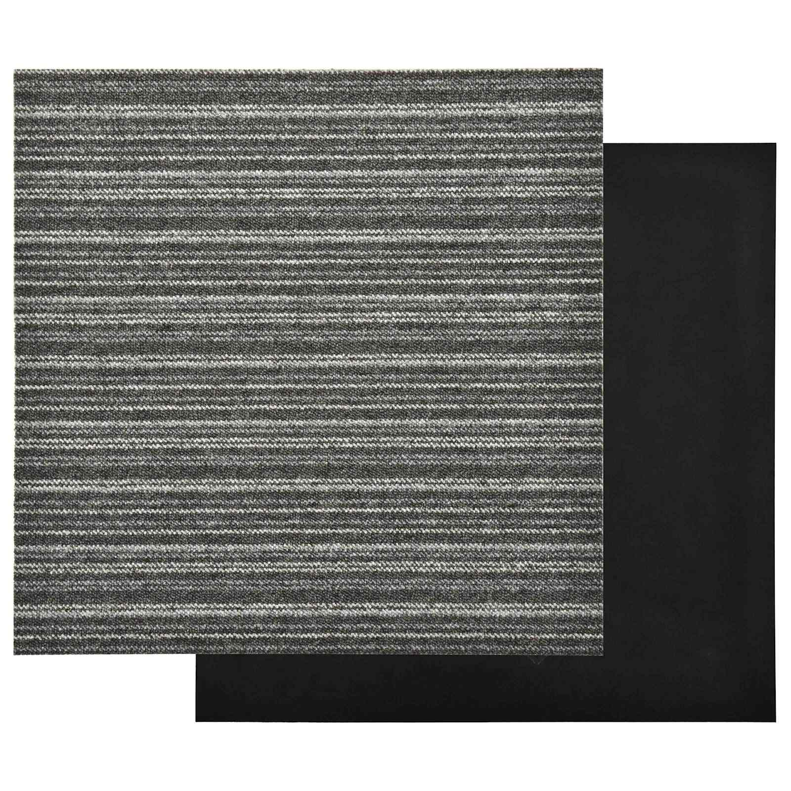 Tappeto 20 pz Antracite Striato 50 x 50 cm 100% Polipropilene