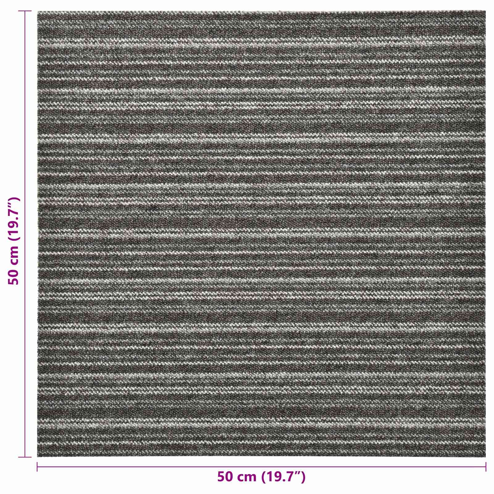 Tappeto 20 pz Antracite Striato 50 x 50 cm 100% Polipropilene