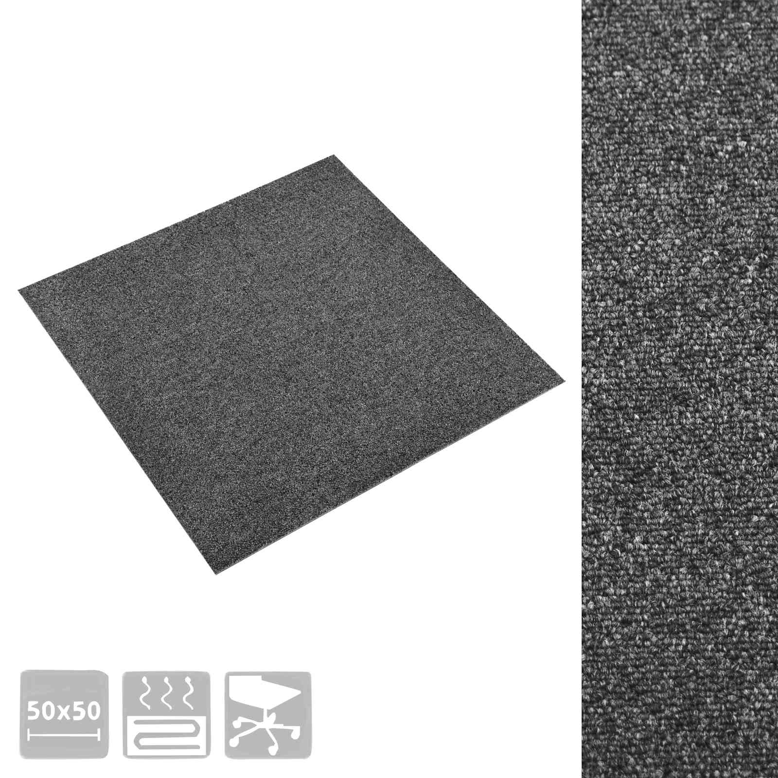 Tappeto 20 pz Antracite 50 x 50 cm 100% Polipropilene