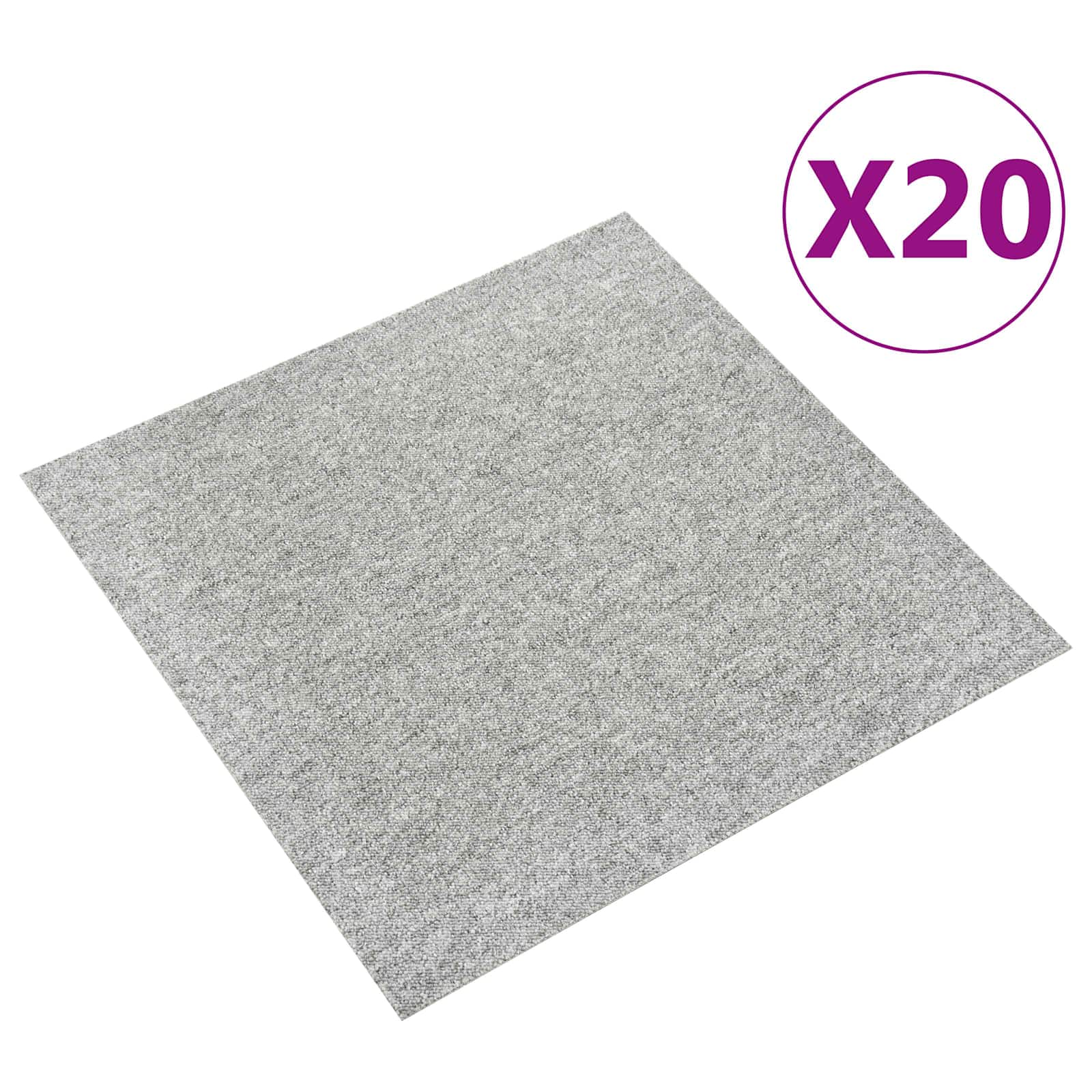 Tappeto 20 pz Grigio Chiaro 50 x 50 cm 100% Polipropilene