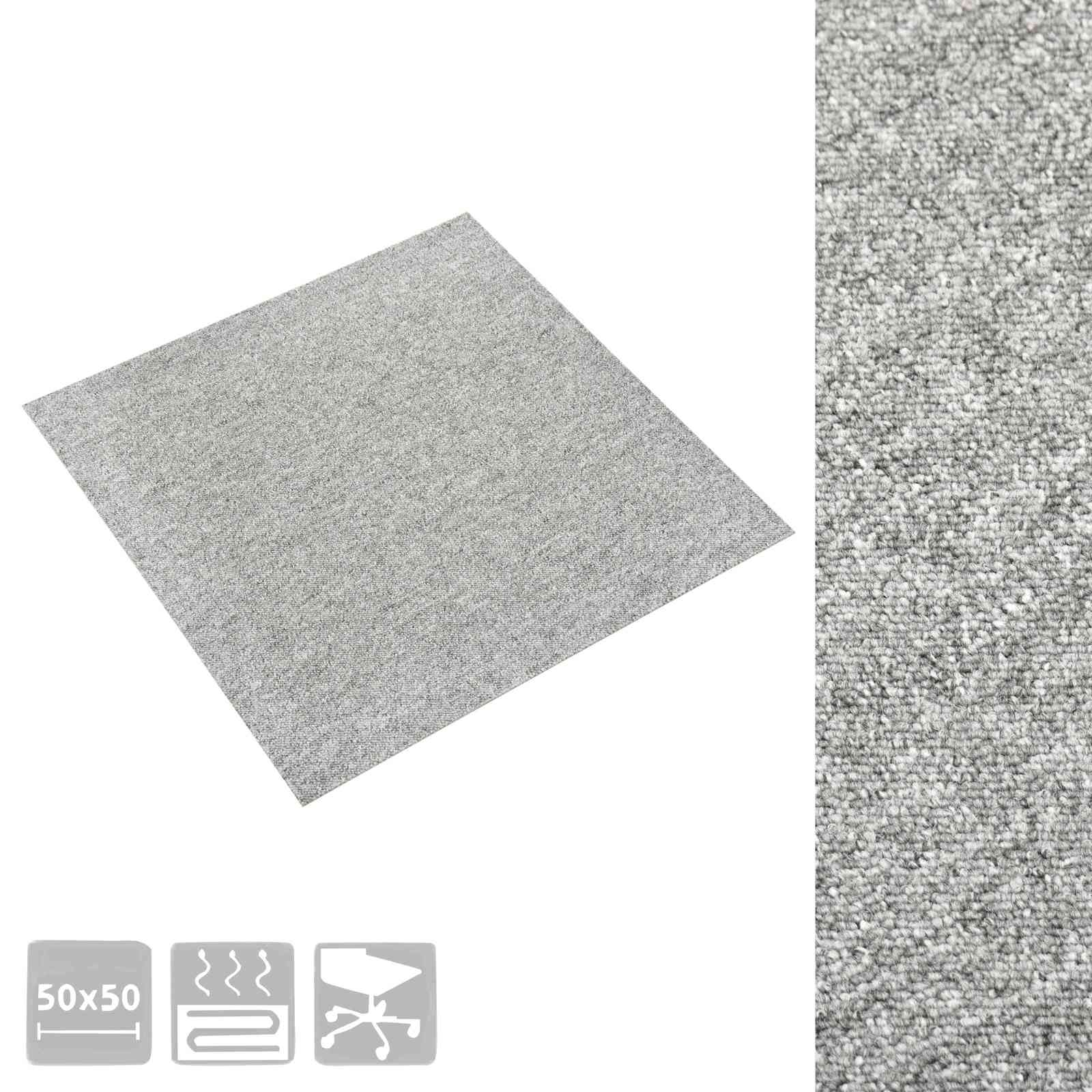 Tappeto 20 pz Grigio Chiaro 50 x 50 cm 100% Polipropilene
