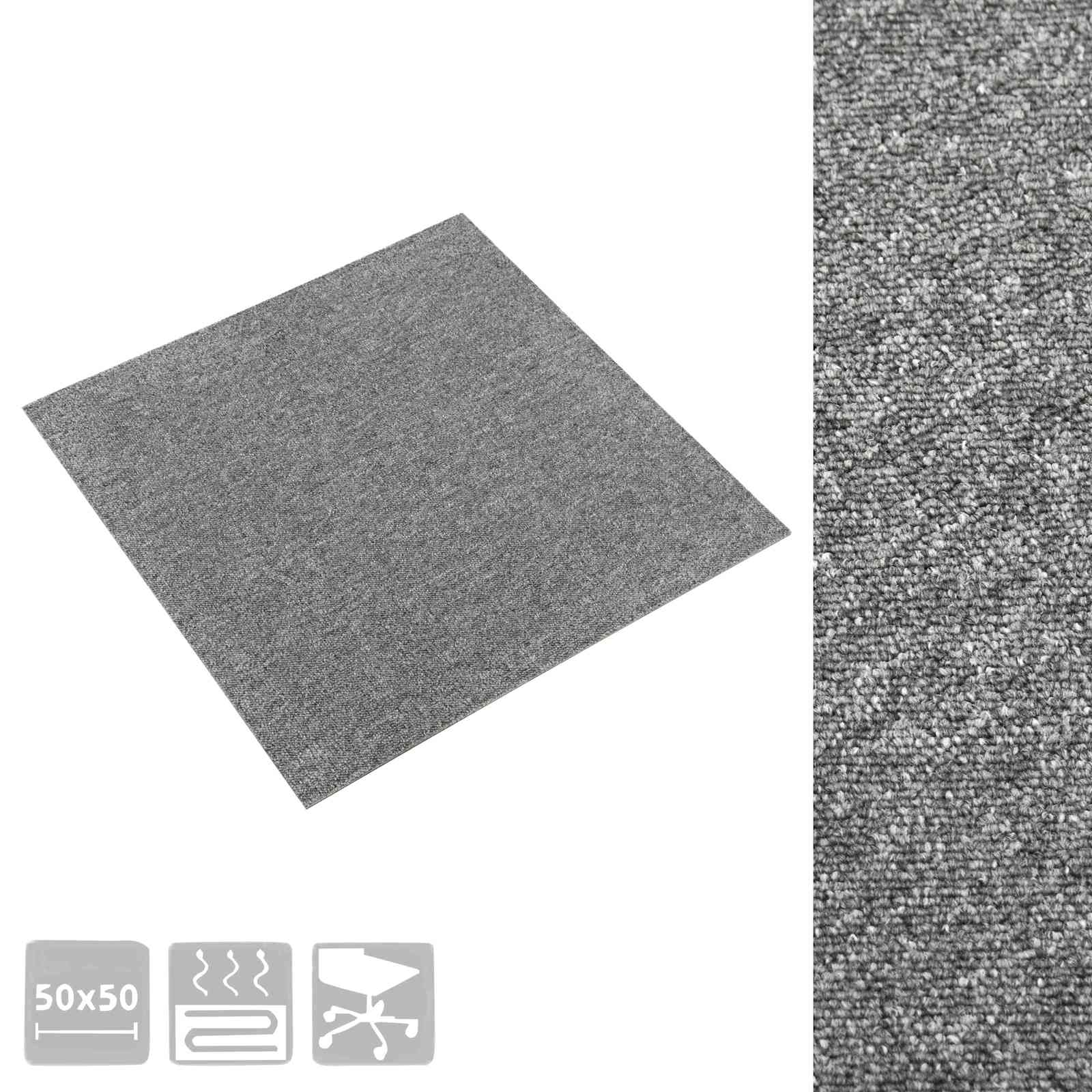 Tappeto 20 pz Grigio 50 x 50 cm 100% Polipropilene