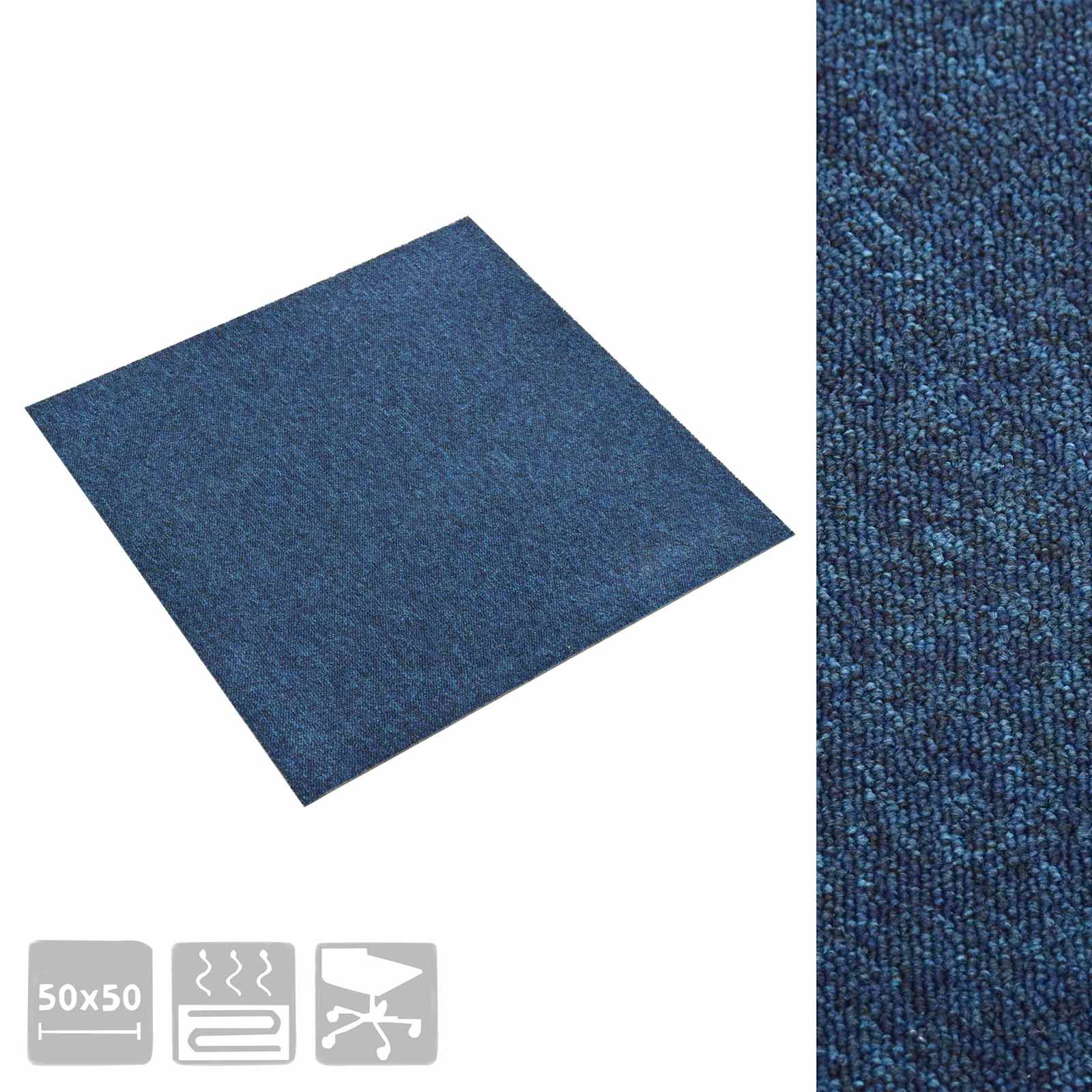 Tappeto 20 pz Blu Scuro 50 x 50 cm 100% Polipropilene