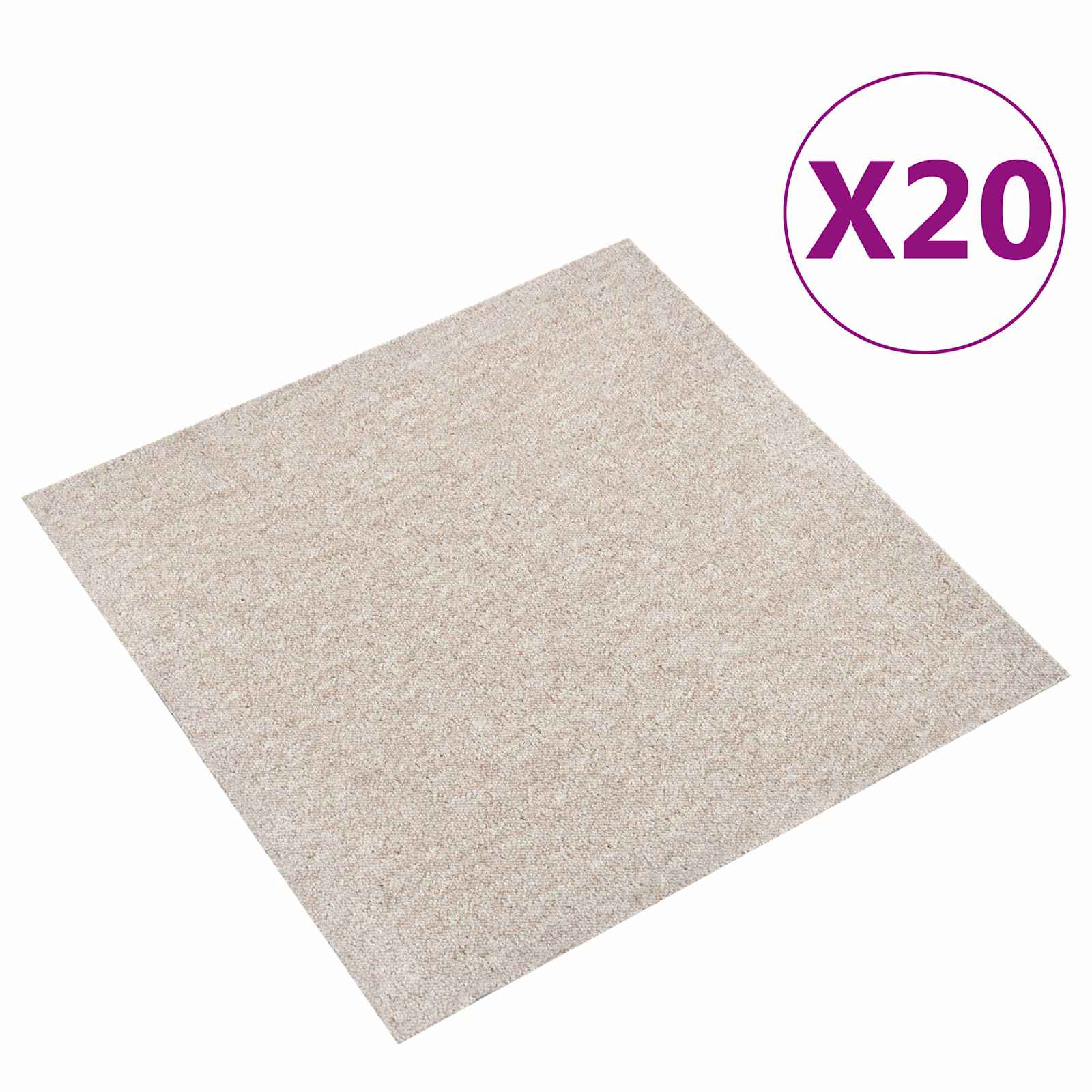 Tappeto 20 pz Beige chiaro 50 x 50 cm 100% Polipropilene