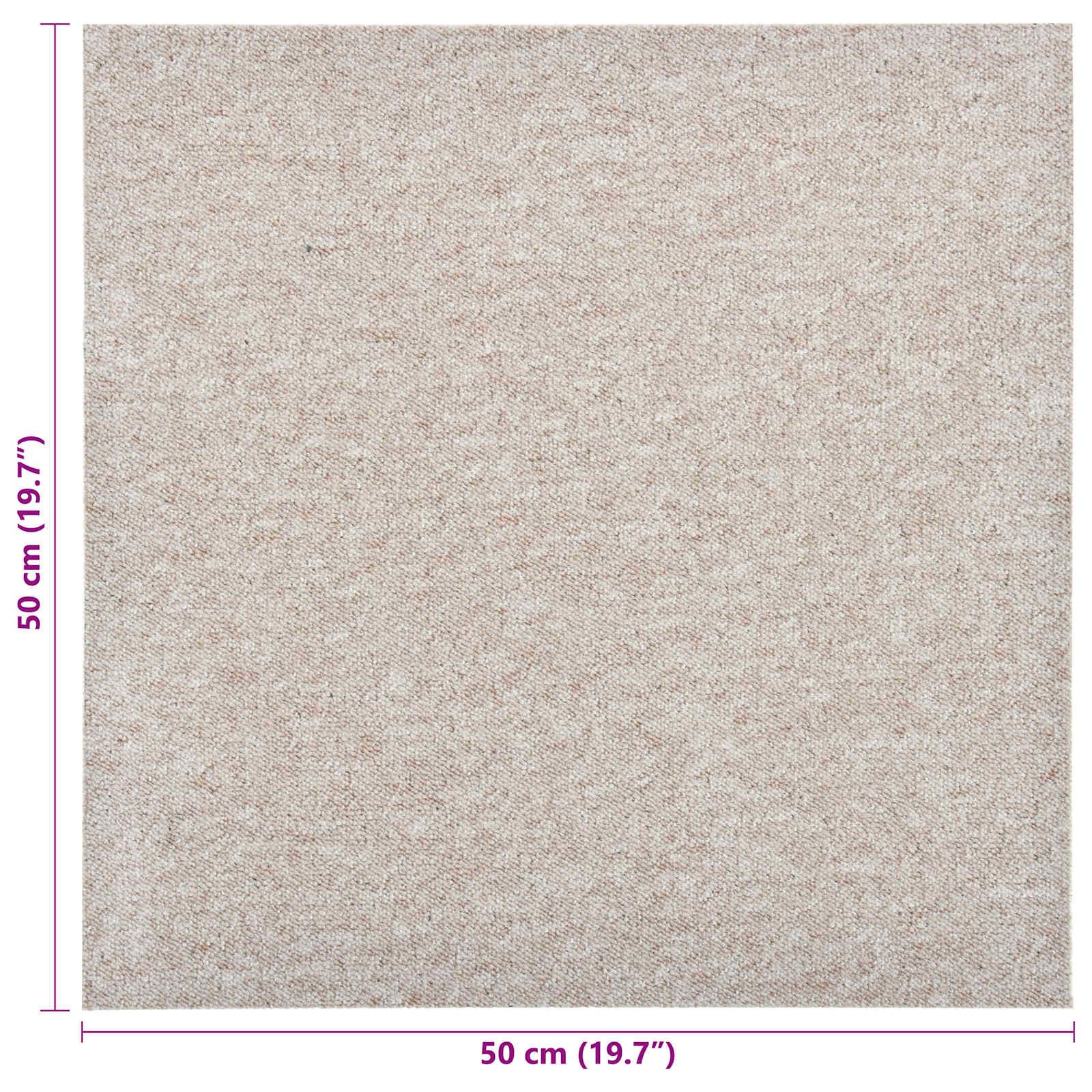 Tappeto 20 pz Beige chiaro 50 x 50 cm 100% Polipropilene