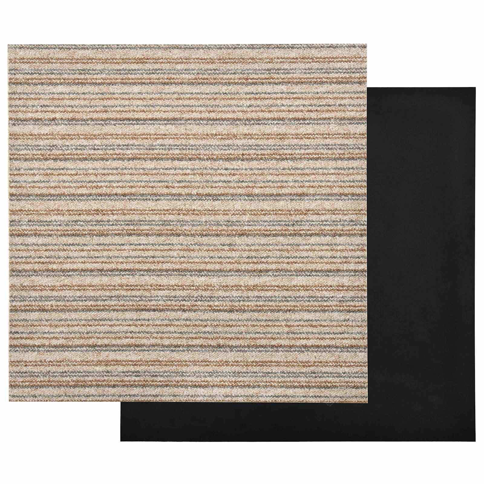 Tappeto 20 pz Beige Striato 50 x 50 cm 100% Polipropilene