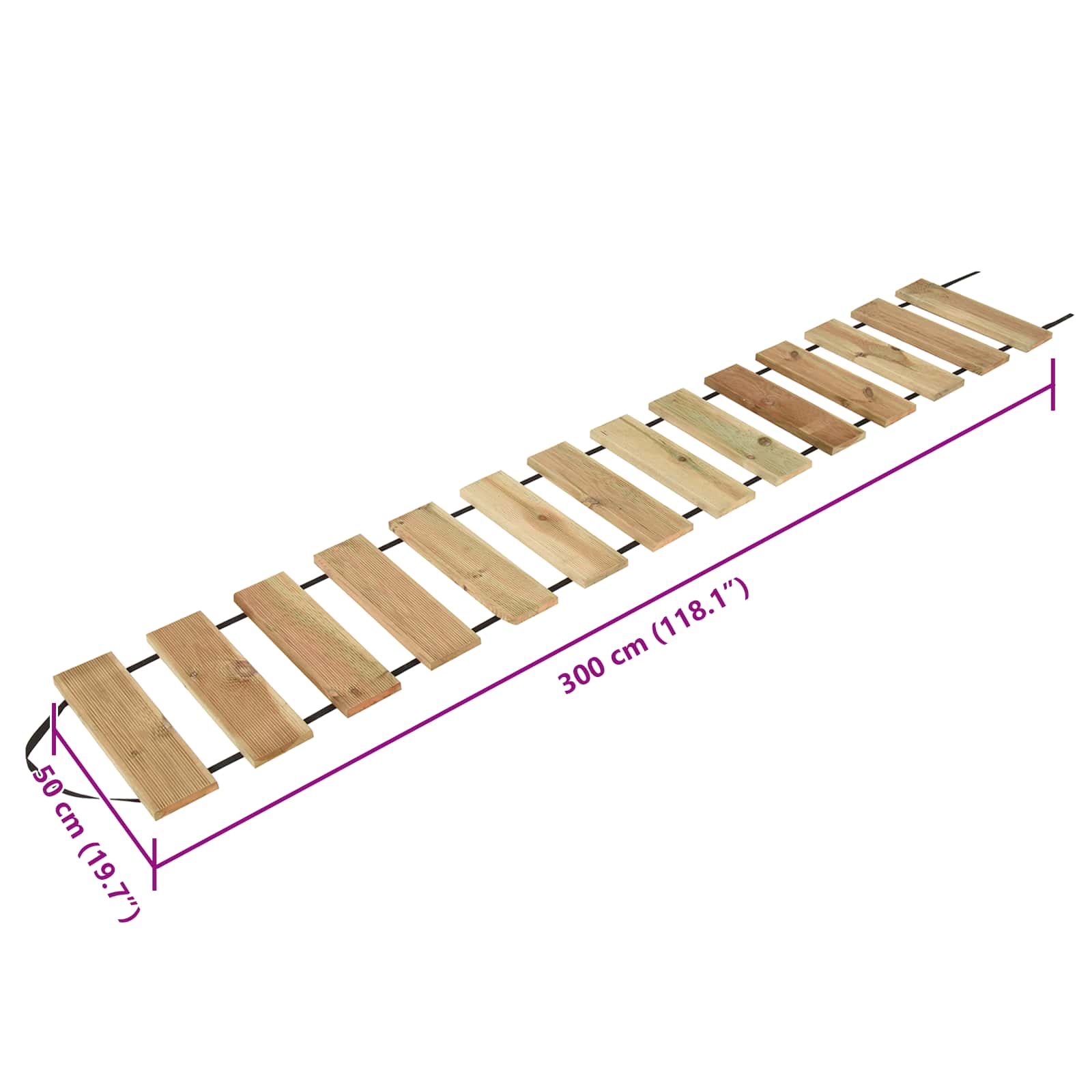 Rullo da decking Naturale 50 x 300 cm Legno di Pino Impregnato