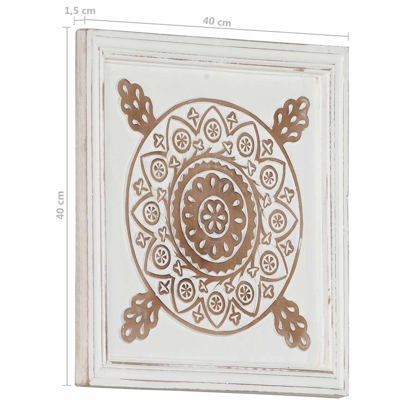 Decorazione artistica 2 pz 40 x 40 x 1,5 cm Marrone e bianco