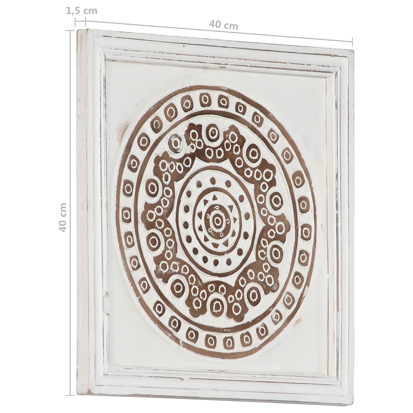 Decorazione artistica 2 pz 40 x 40 x 1,5 cm Marrone e bianco