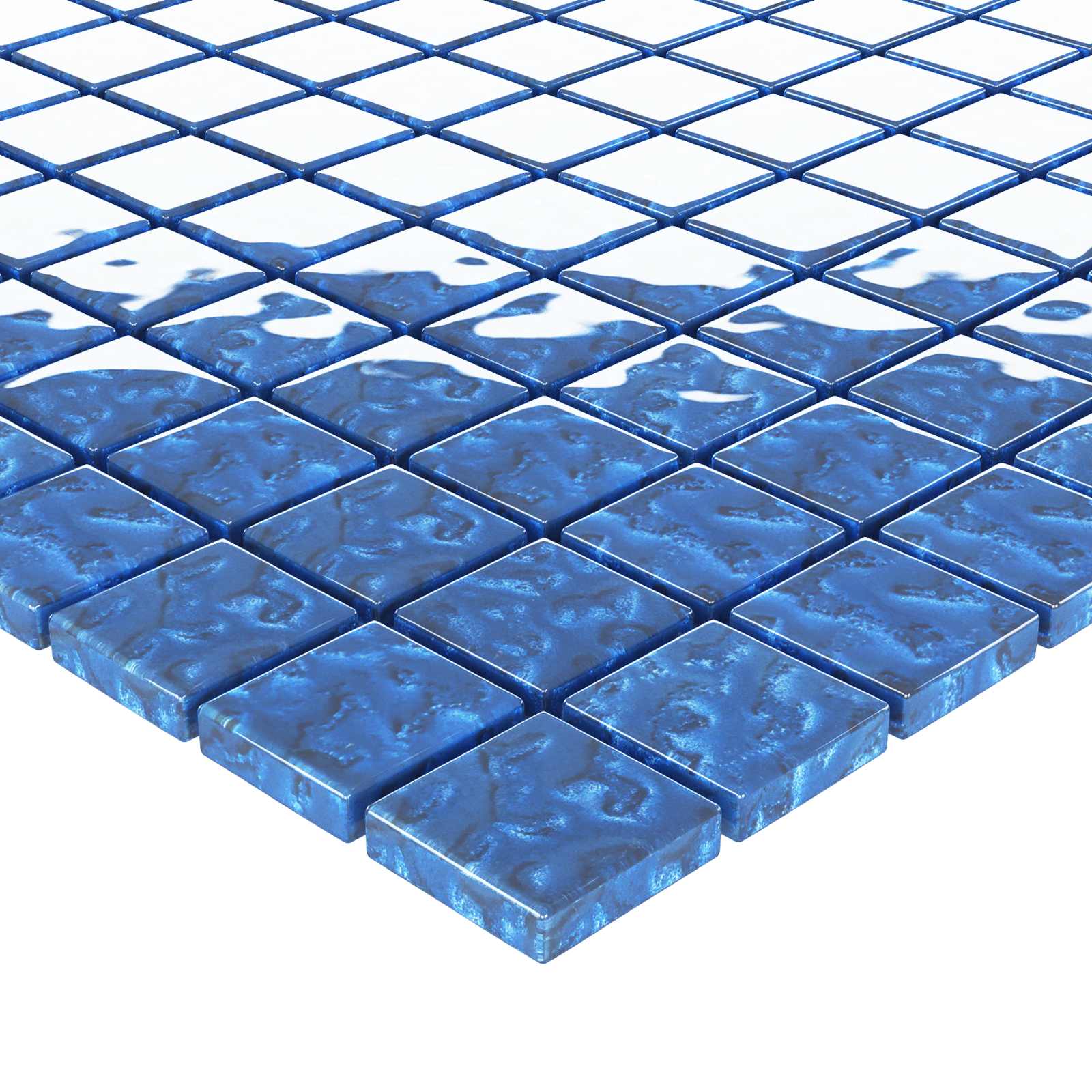 Piastrella Mosaic 11 pz 50 x 50 cm Blu Vetro
