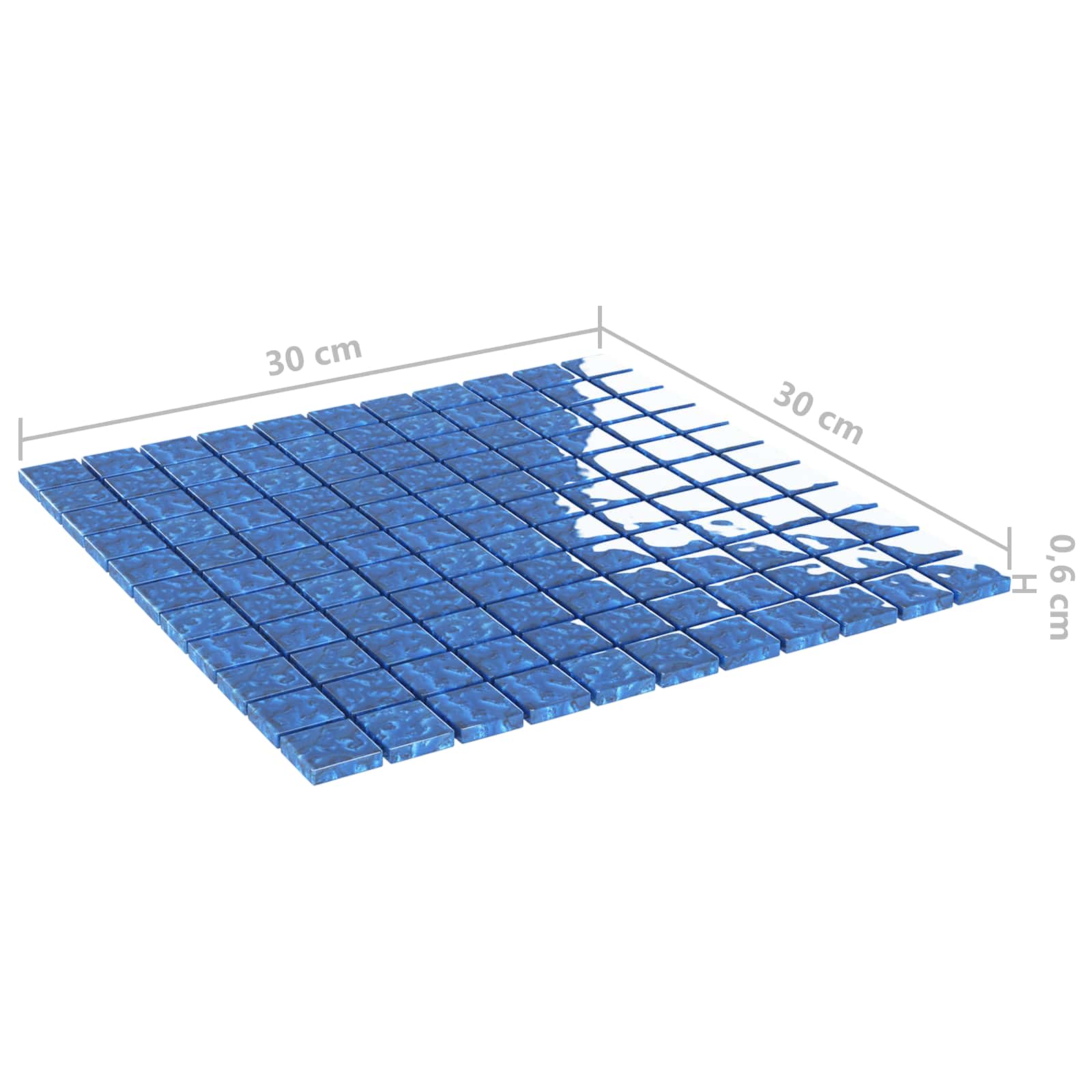 Piastrella Mosaic 11 pz 50 x 50 cm Blu Vetro