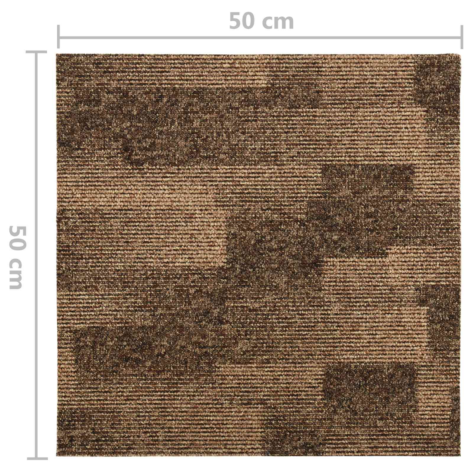 Moquette per pavimenti 20 pz Marrone 50 x 50 cm PP Pelo basso