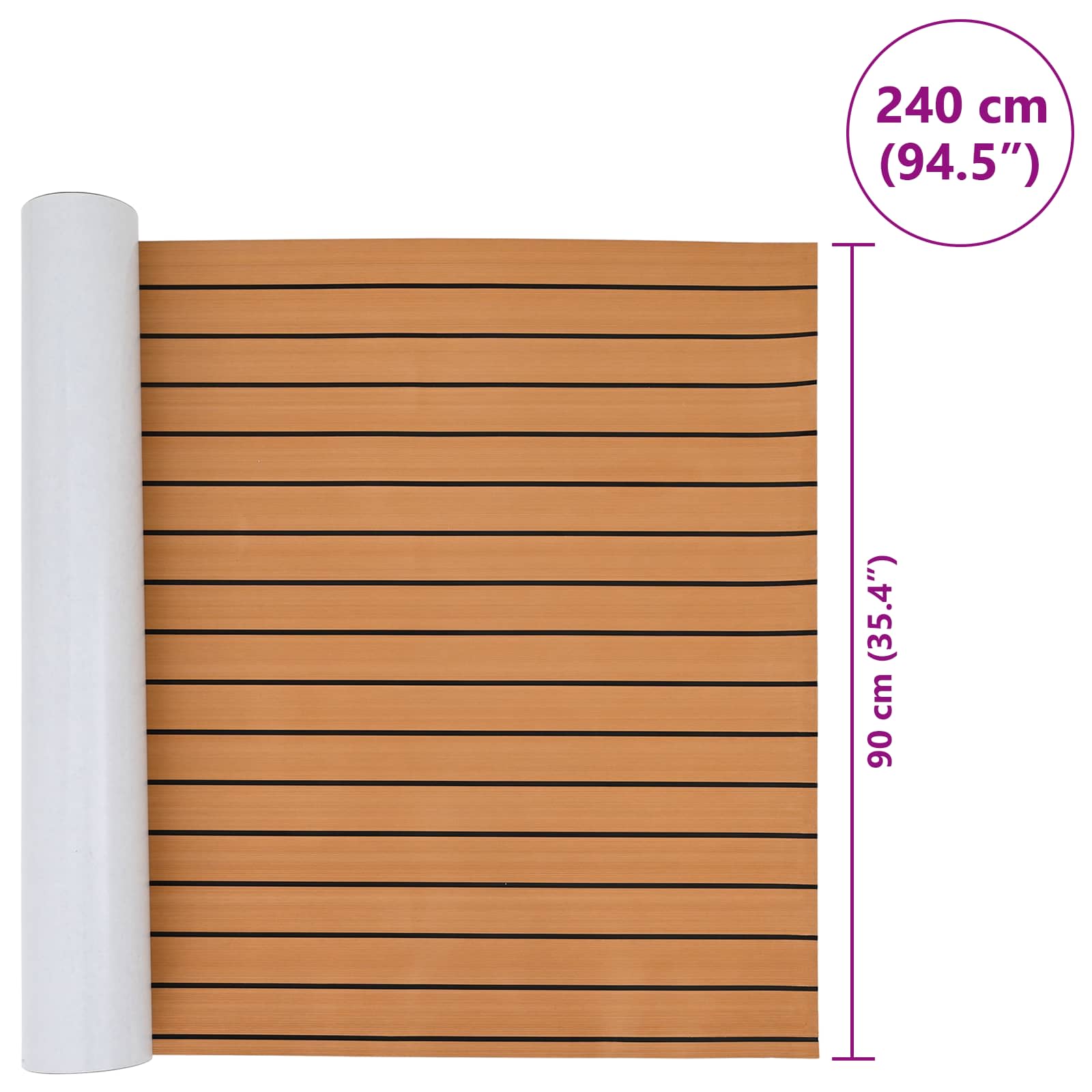 Tappetino per Barche Marrone e Nero 240 x 90 cm EVA