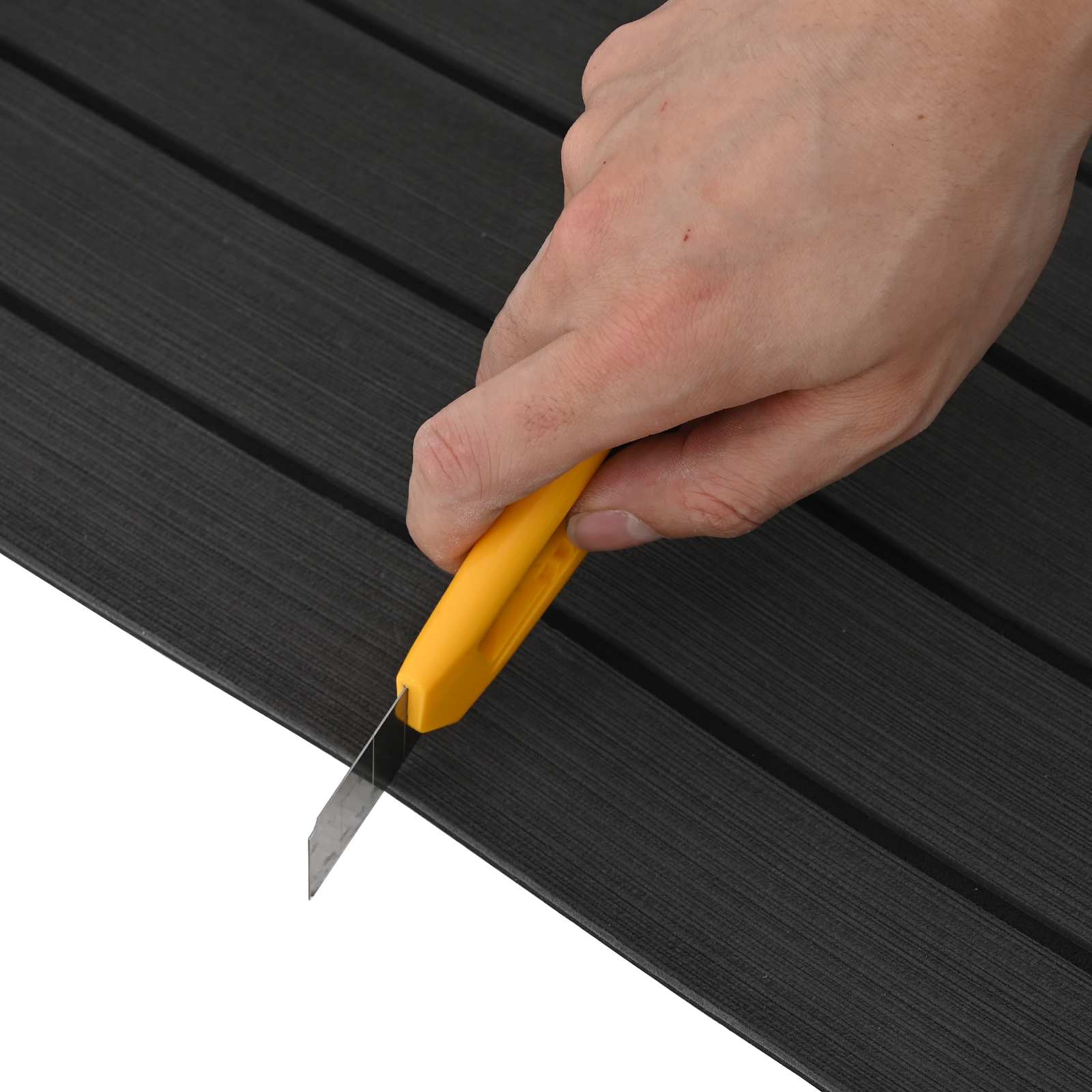 Tappetino per Barche Rigato Grigio Scuro e Nero 240 x 90 cm EVA