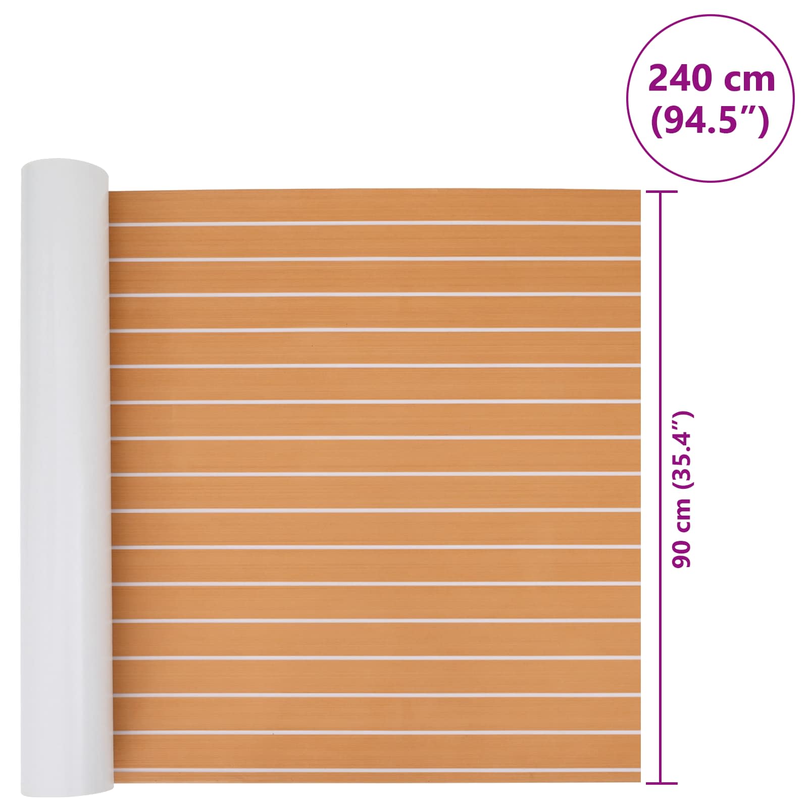 Tappetino per Barche Rigato Marrone e bianco 240 x 90 cm EVA