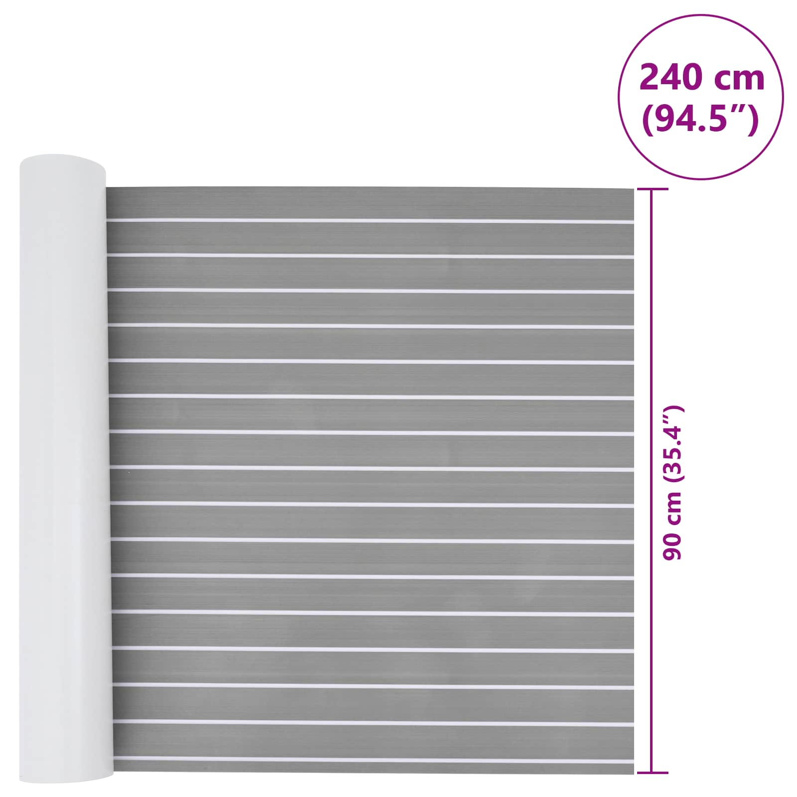 Tappetino per Barche Grigio chiaro e bianco 240 x 90 cm EVA