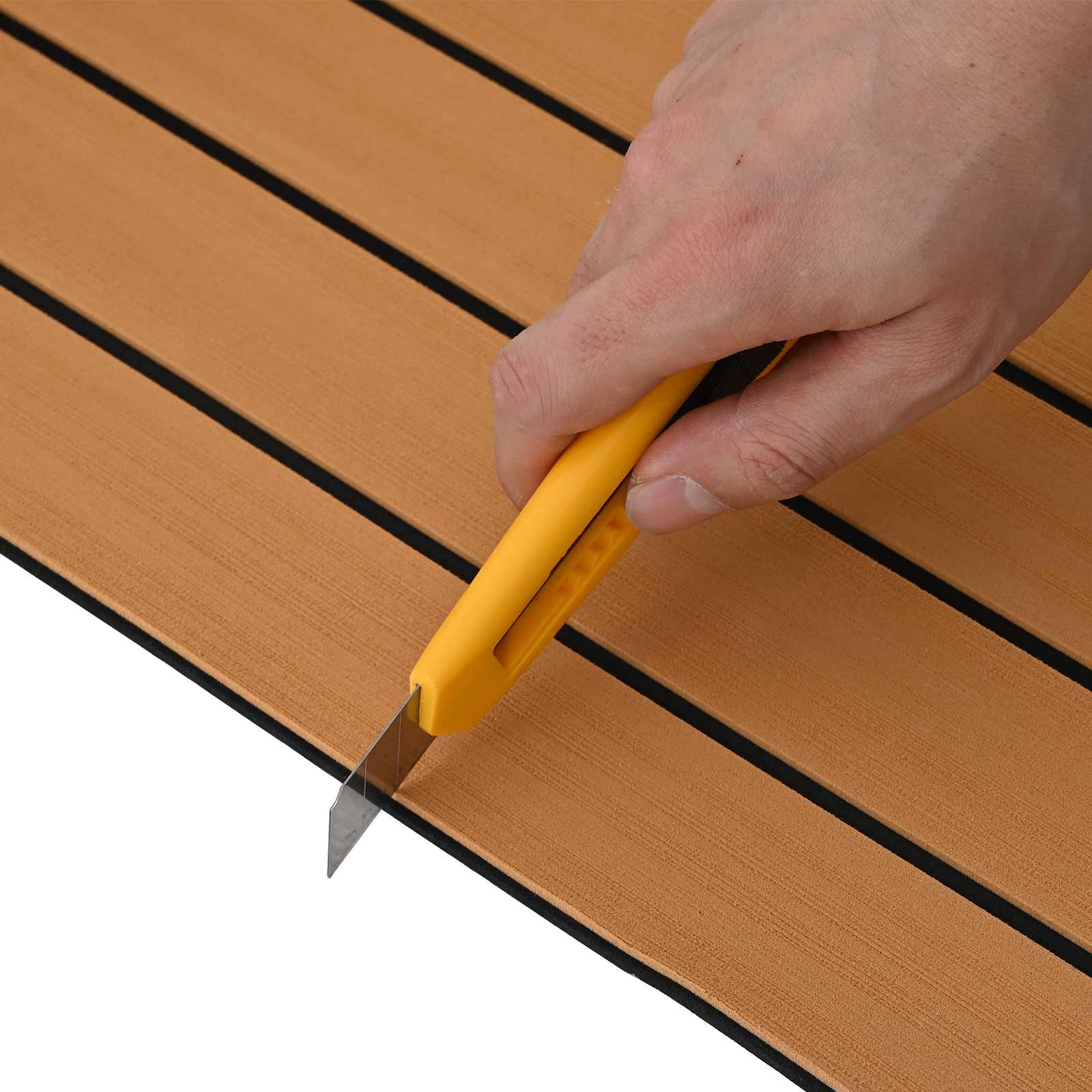 Tappetino per Barche Rigato Marrone e Nero 240 x 60 cm EVA