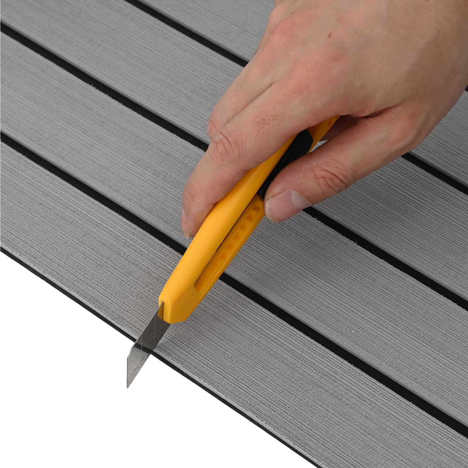 Tappetino per Barche Grigio Chiaro e Nero 240 x 60 cm EVA