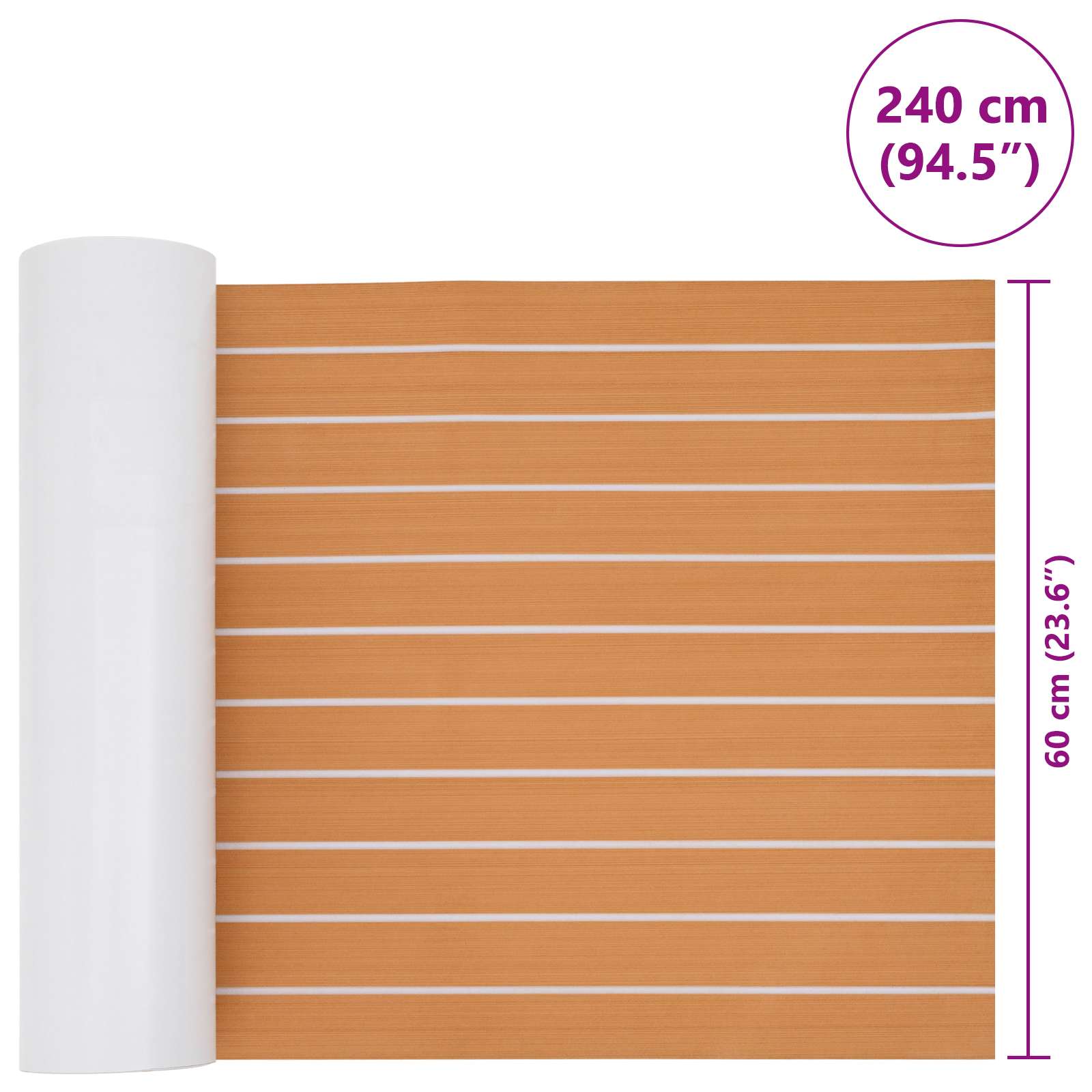 Tappetino per Barche Rigato Marrone e bianco 240 x 60 cm EVA