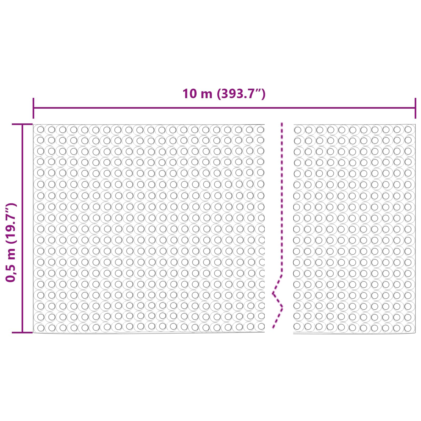 Foglio di drenaggio stampato Nero 0,5 x 10 m HDPE