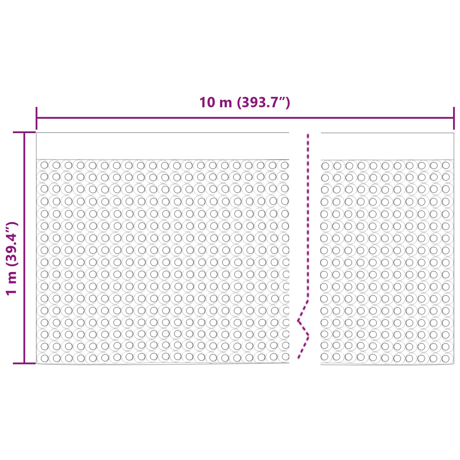 Foglio di drenaggio stampato Nero 1 x 10 m HDPE