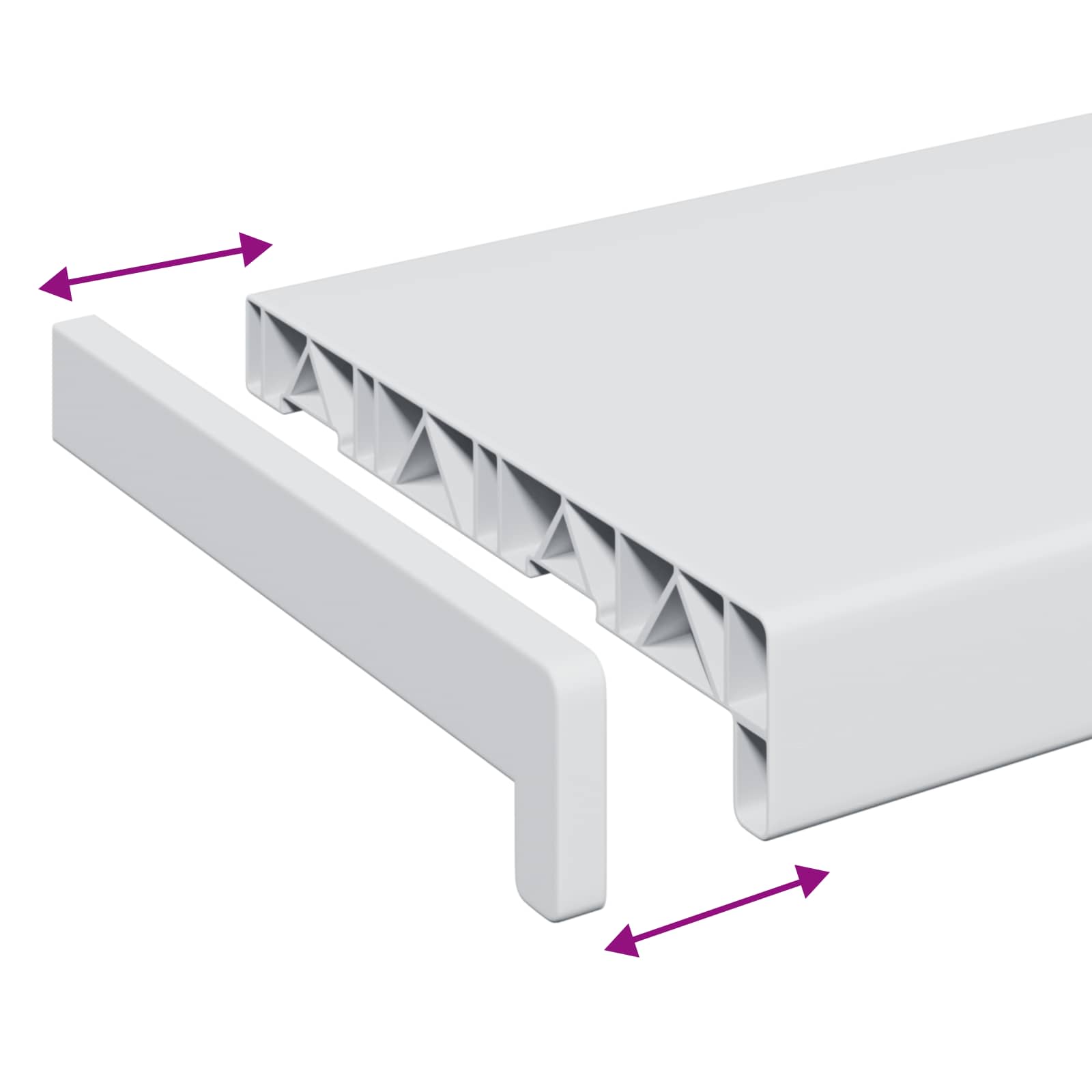 Soglia della Finestra Bianco 160 x 20 x 4,5 cm PVC