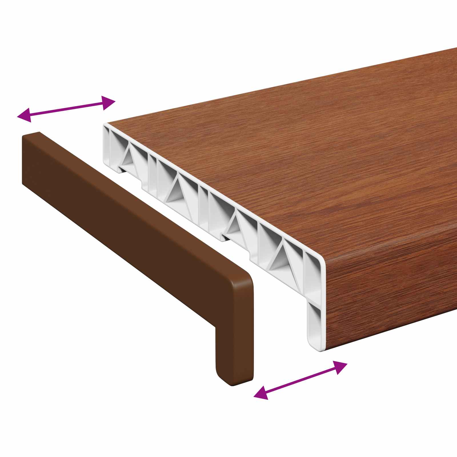 Soglia della Finestra Legno Marrone 140 x 25 x 4,5 cm PVC