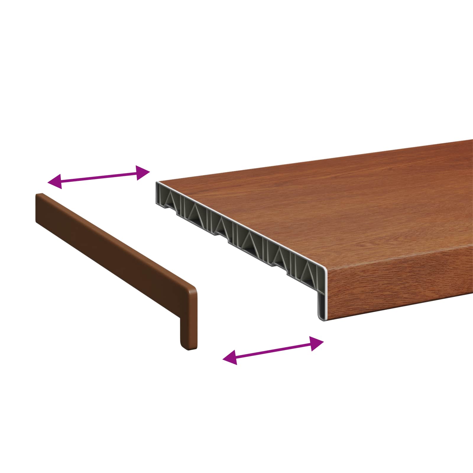 Soglia della Finestra Legno Marrone 60 x 30 x 4,5 cm PVC