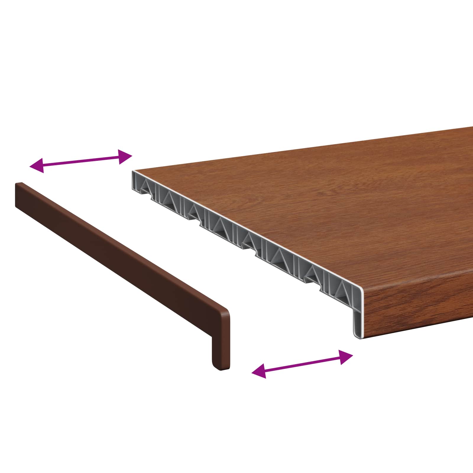 Soglia della Finestra Legno Marrone 80 x 40 x 4,5 cm PVC