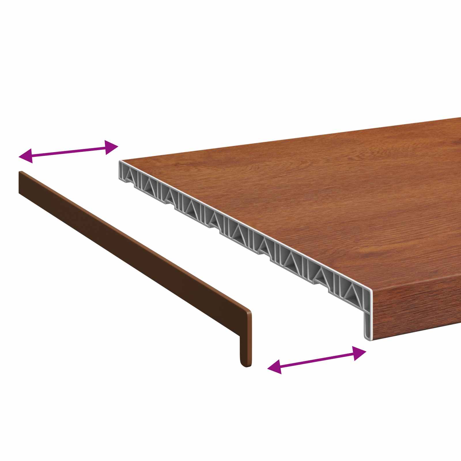Soglia della Finestra Legno Marrone 140 x 50 x 4,5 cm PVC