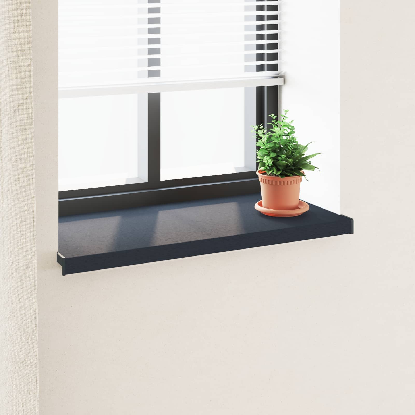 Soglia della Finestra Antracite con Venature del Legno PVC