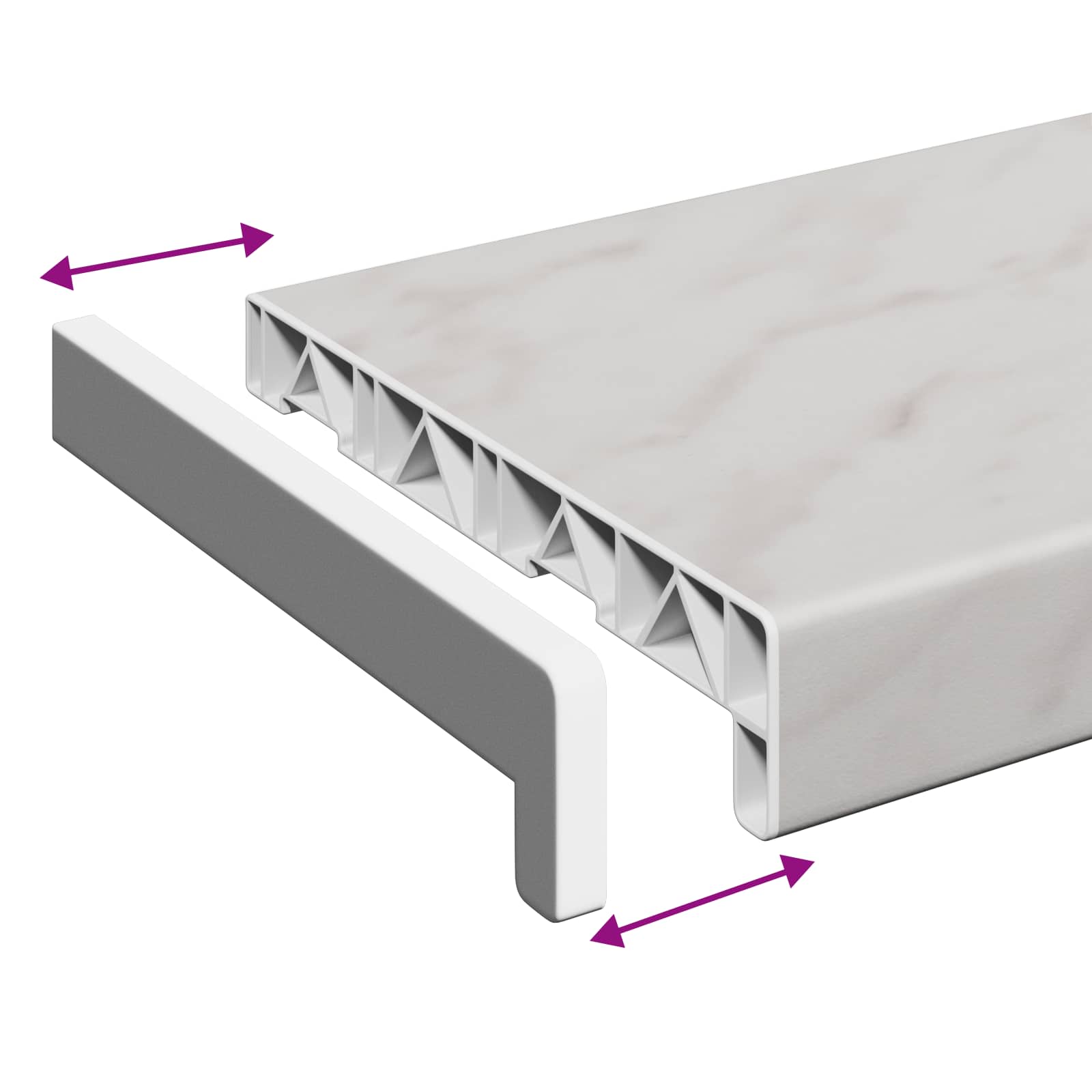 Soglia della Finestra Texture in Marmo 60 x 25 x 4,5 cm PVC
