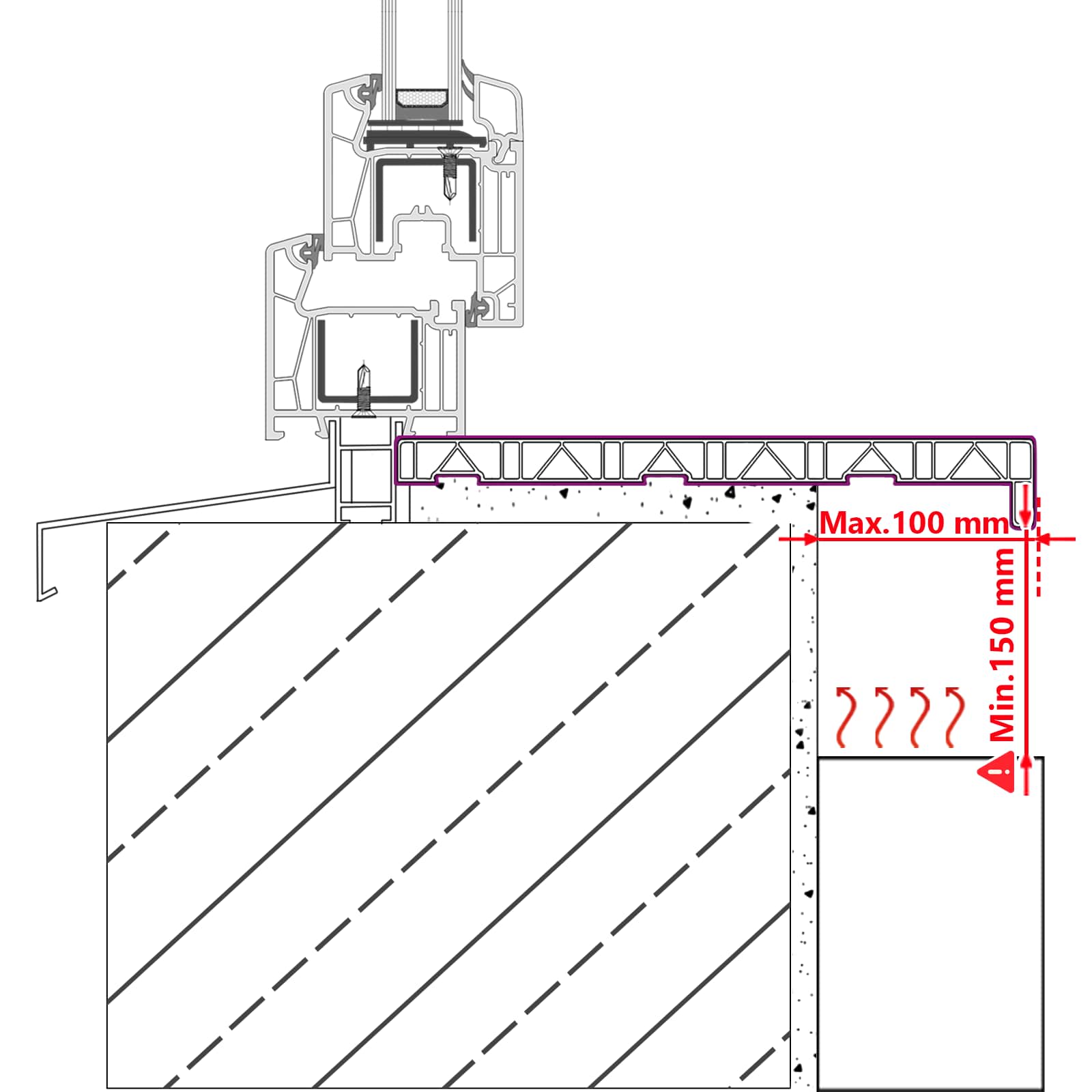 Soglia della Finestra Texture in Marmo 80 x 40 x 4,5 cm PVC