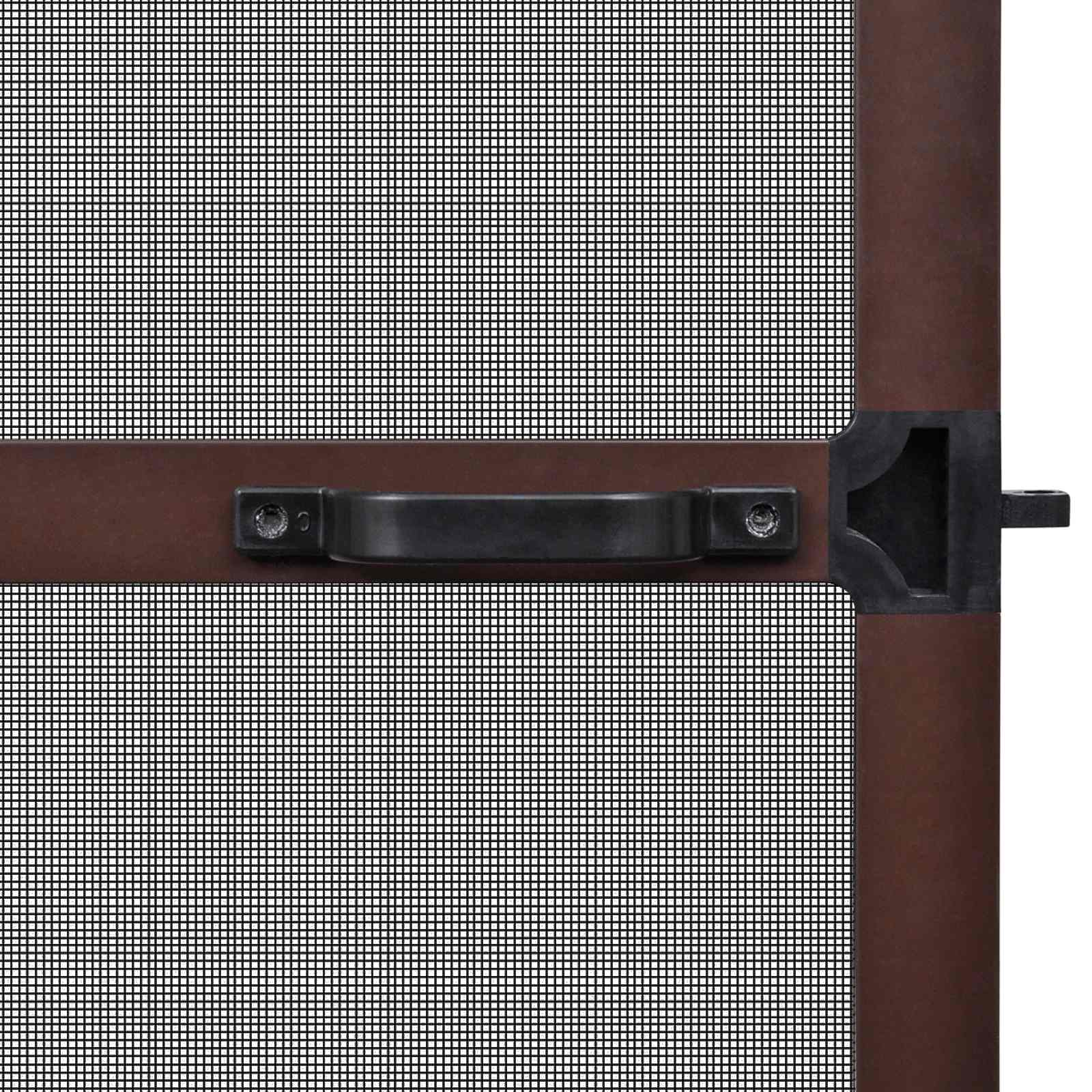 Schermo Insetti a Battente Marrone e Nero 100 x 215 cm