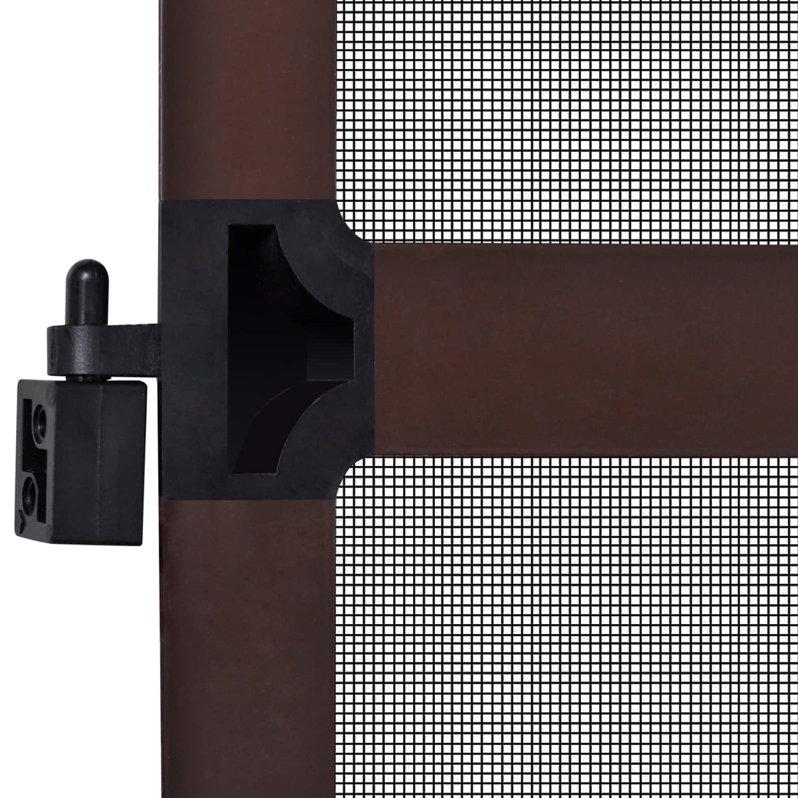 Schermo Insetti a Battente Marrone e Nero 100 x 215 cm